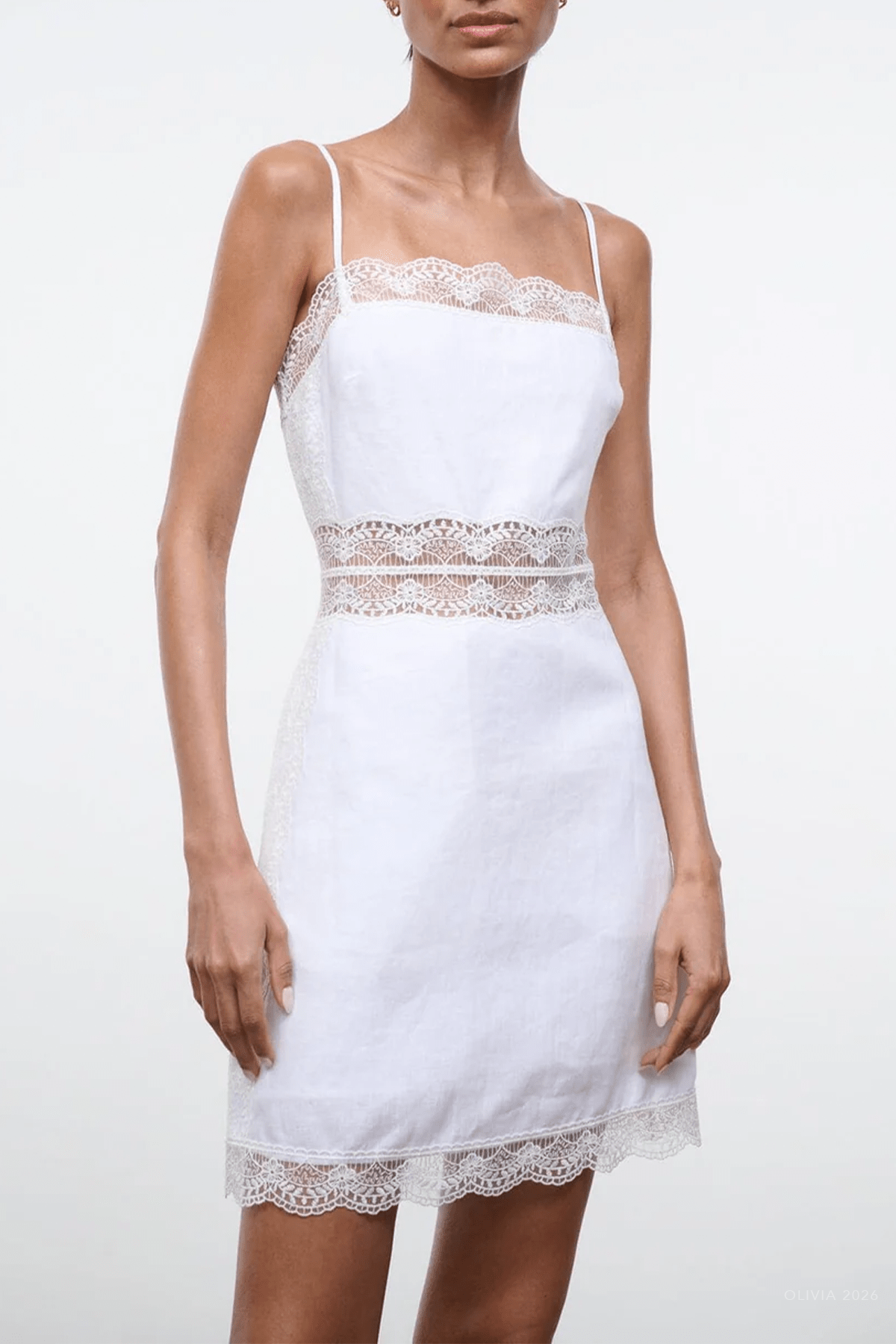 Amalina Linen Mini Dress in White - shop - olivia.com
