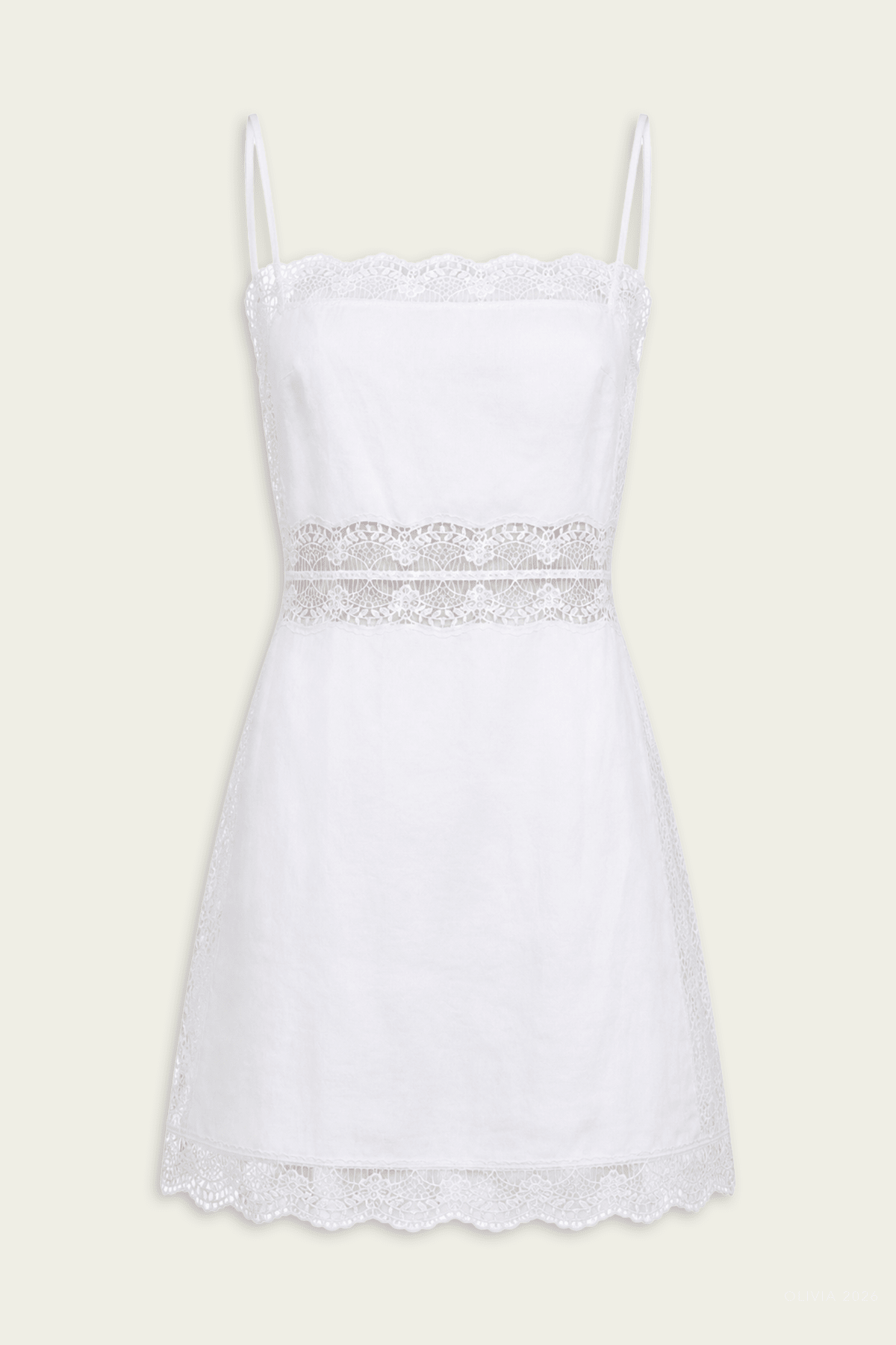 Amalina Linen Mini Dress in White - shop - olivia.com