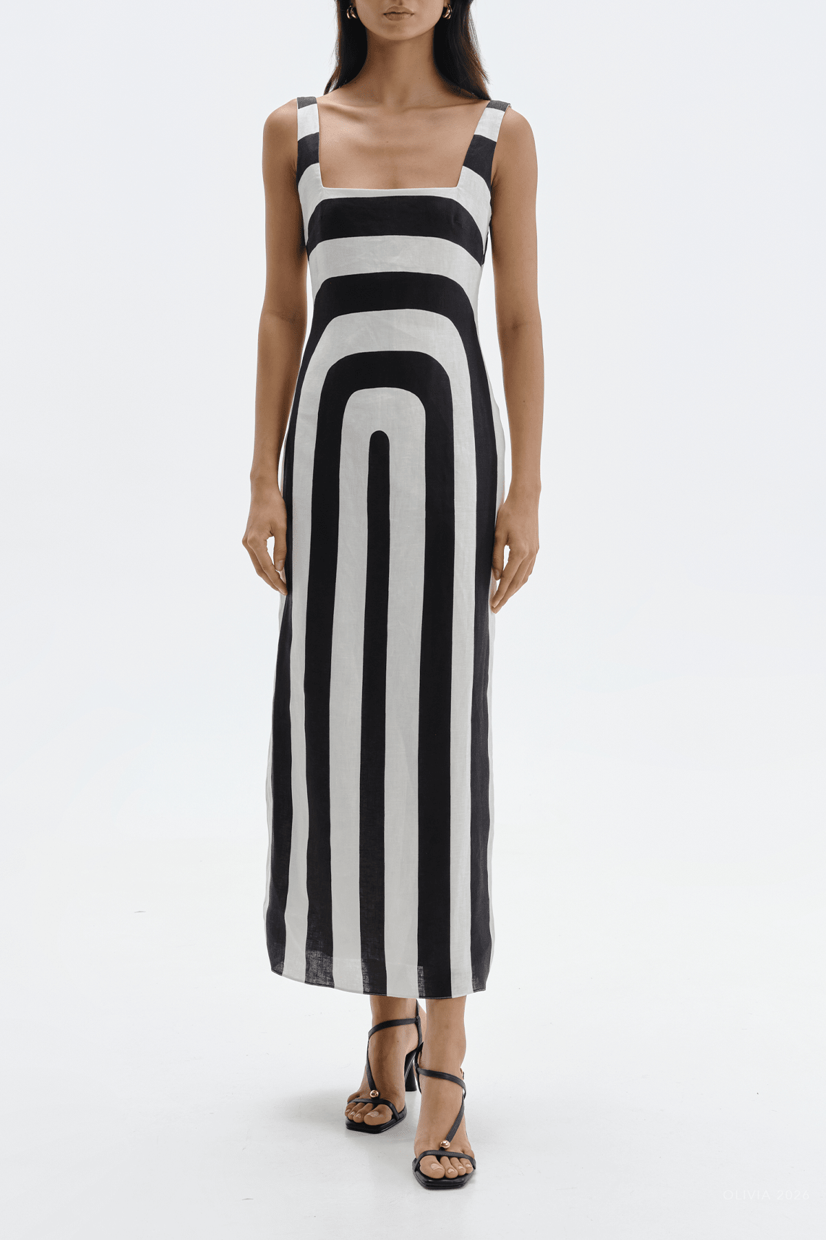 Amaranta Midi Dress in Arco Blanco White - shop - olivia.com