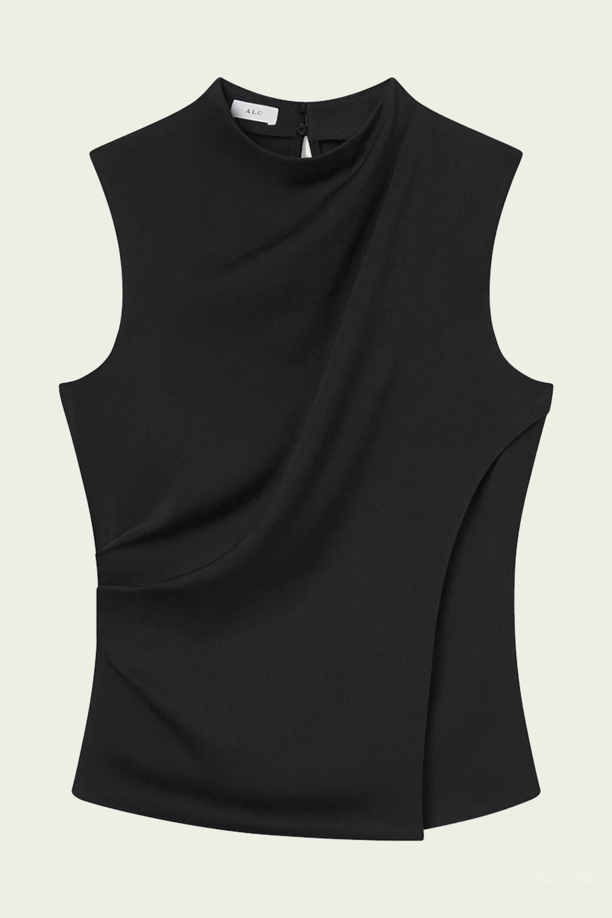 Amira Ruched Sleeveless Top in Black - shop - olivia.com