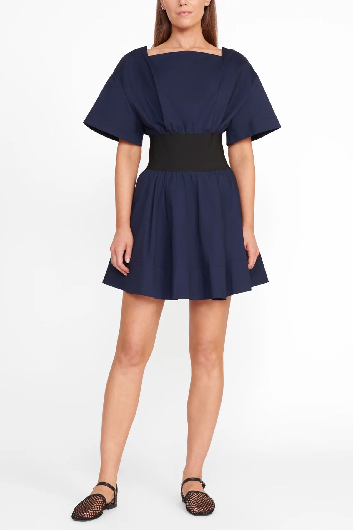Amy Mini Dress in Navy Black - shop-olivia.com