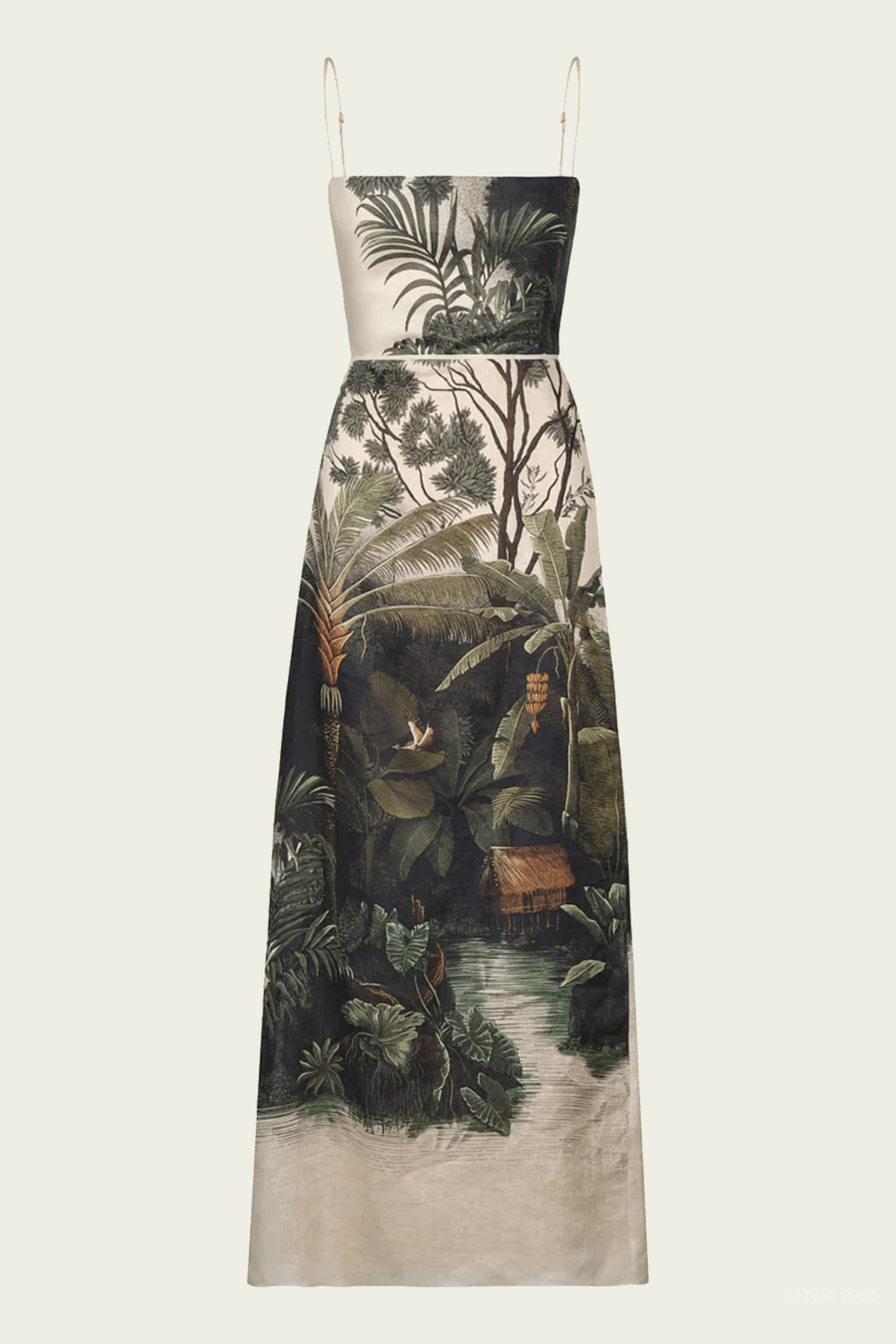 Andean Mythology Dress in Ecru Green - shop - olivia.com
