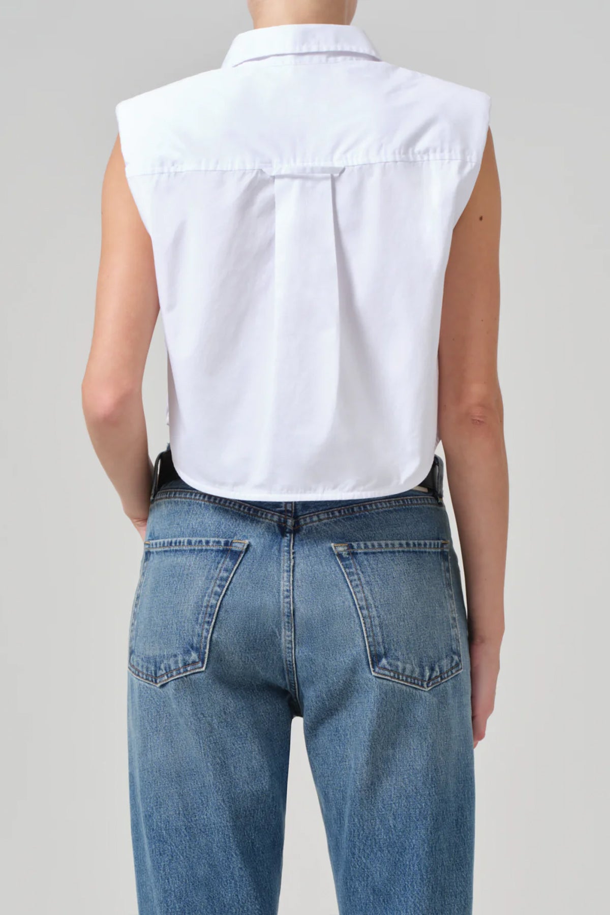 Anders Sleeveless With Shoulder Pads in White - shop - olivia.com