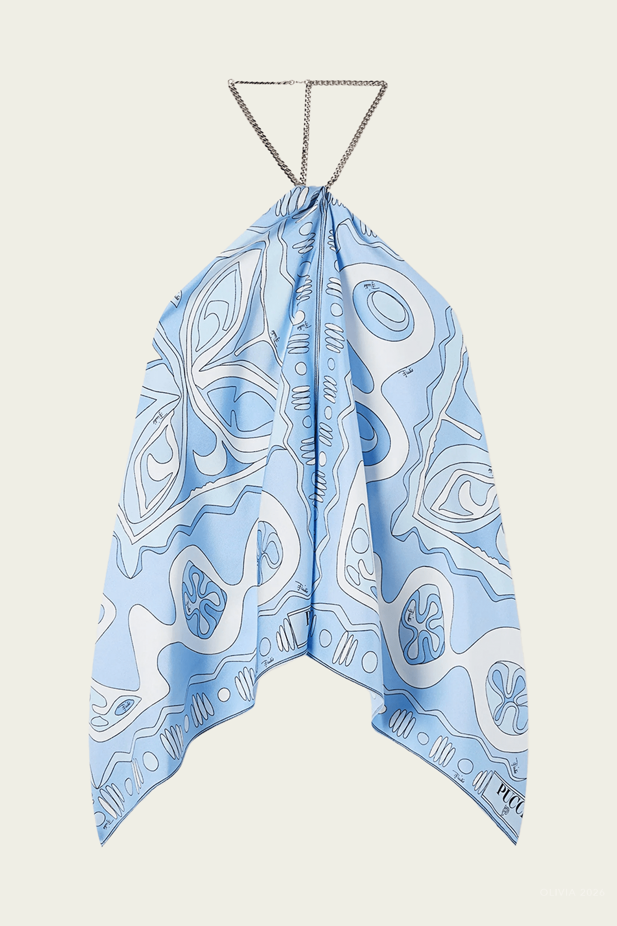 Angoli - Print Chain Top in Pale Blue - shop - olivia.com