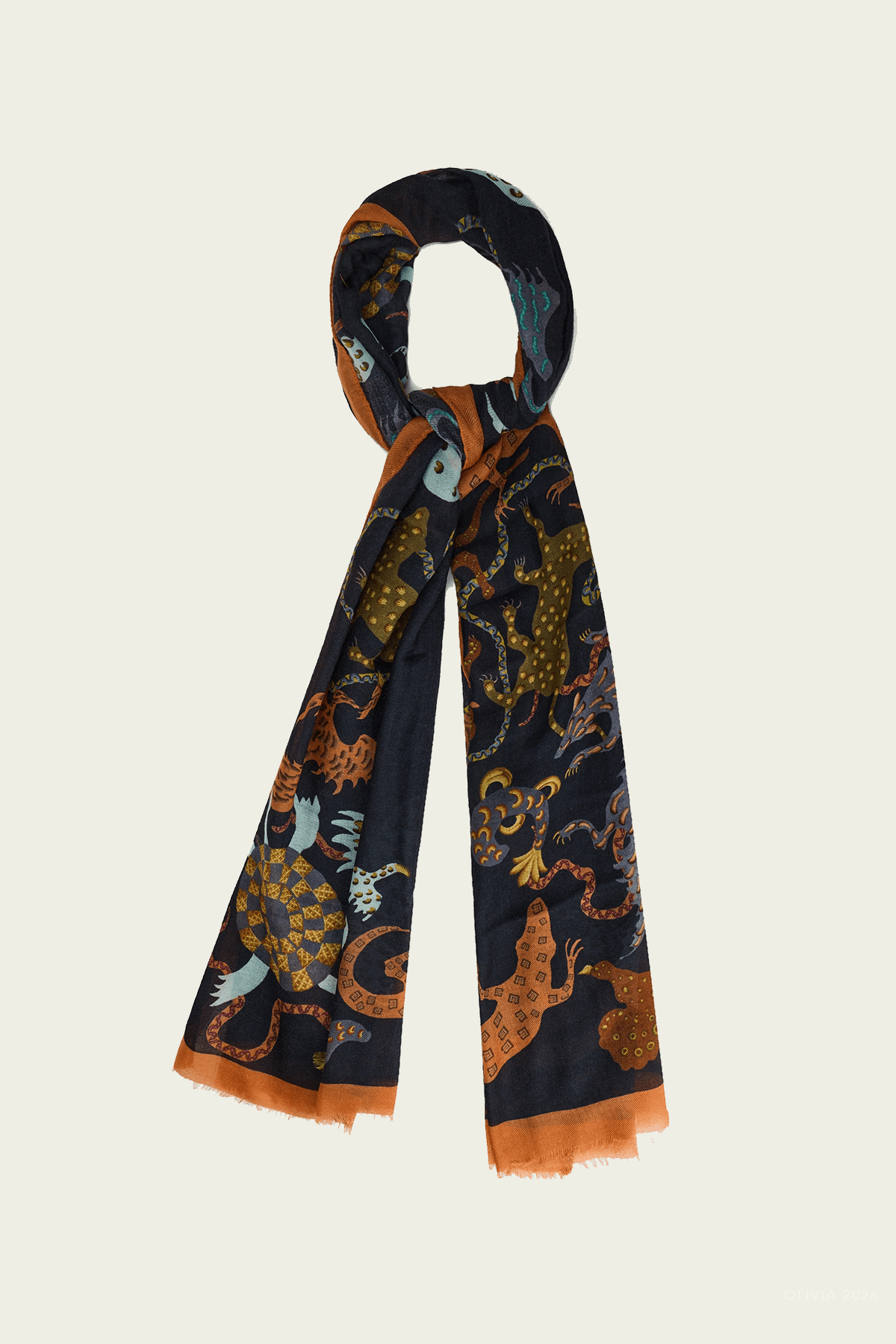 Animals Print Scarf 70x200 in Multicolor - shop-olivia.com