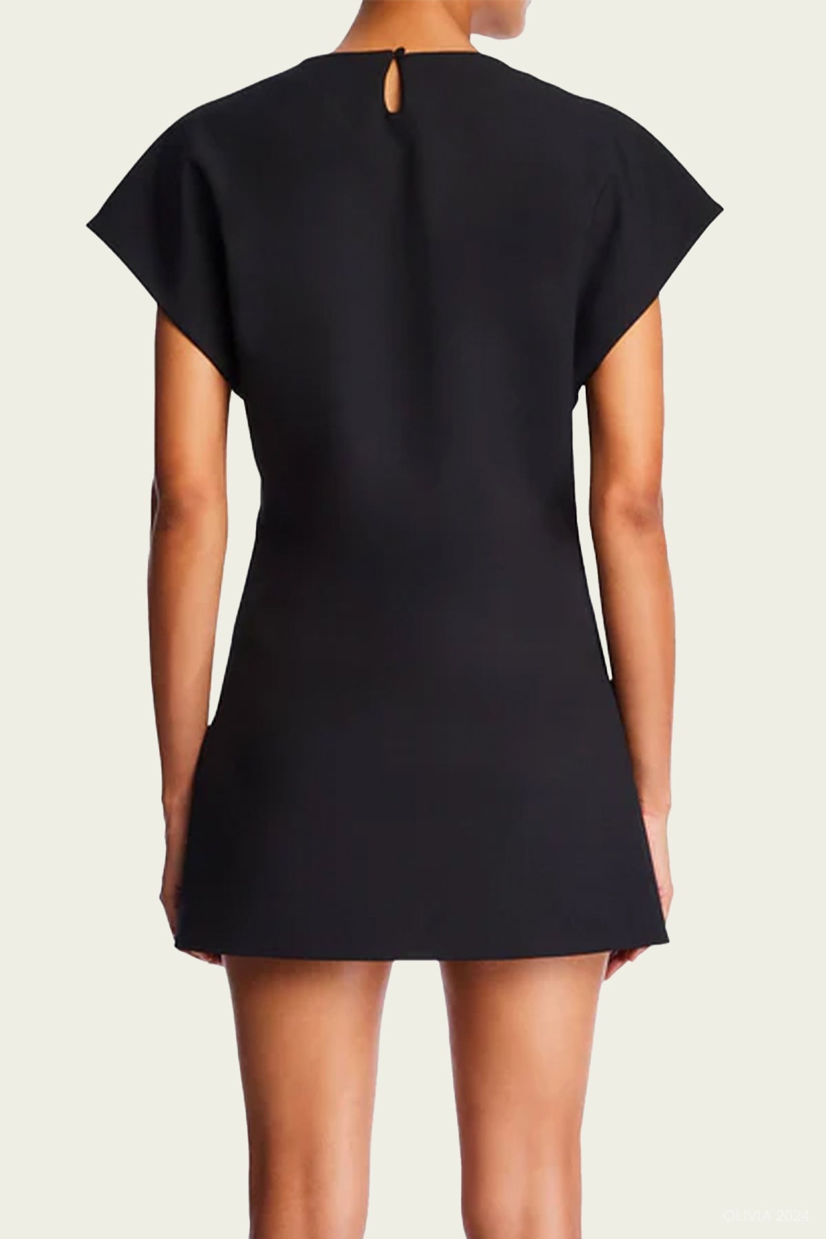 Anna Crepe Mini Dress in Black - shop - olivia.com