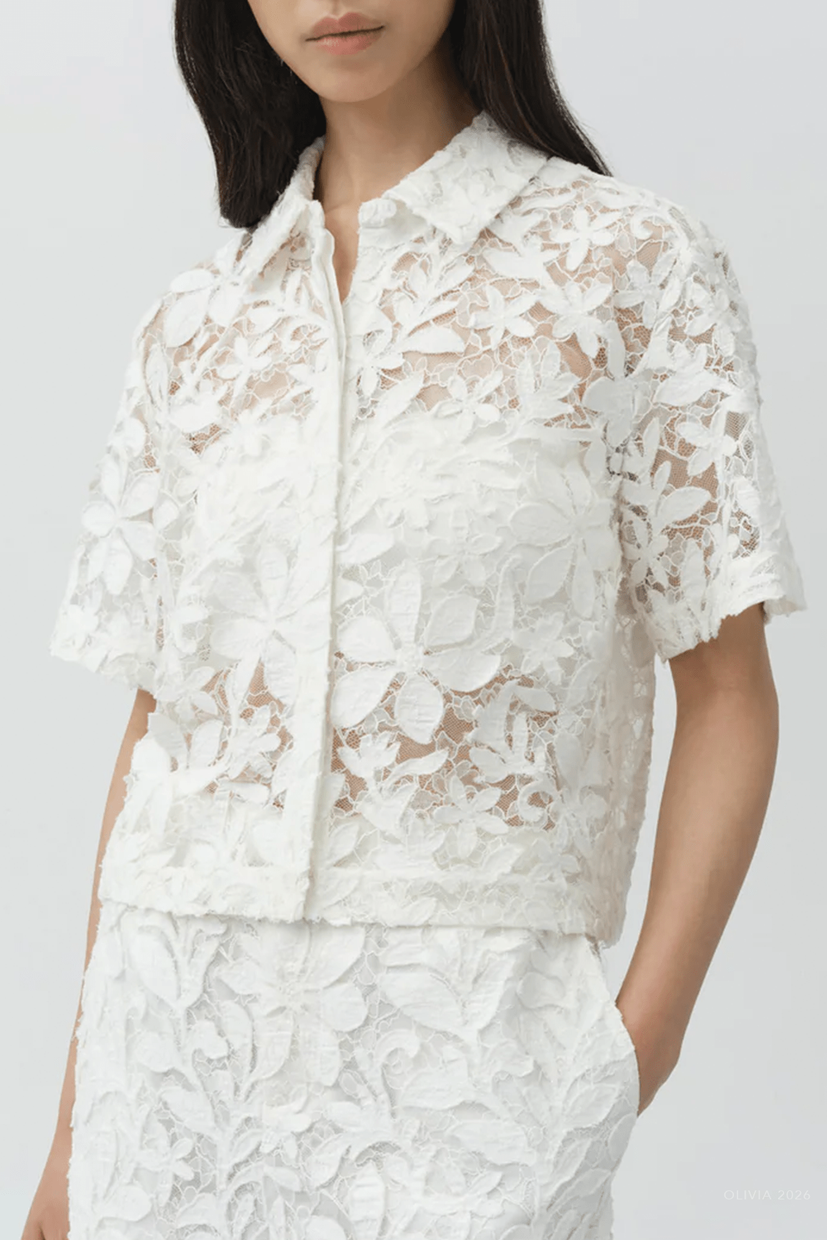 Annaelle Cotton Lace Top in White - shop - olivia.com