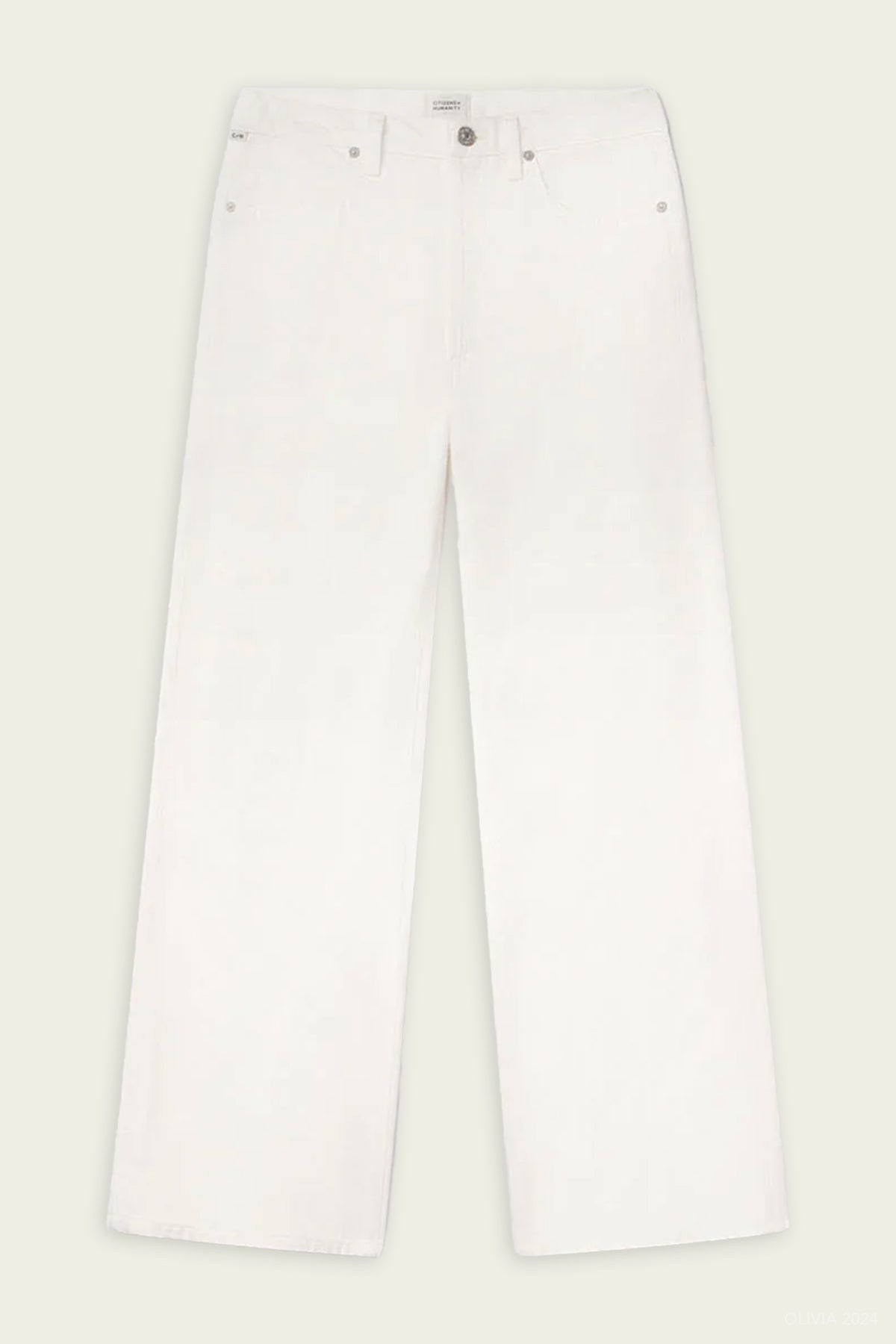 Annina High Rise Wide Leg 33" in Soft White - shop - olivia.com