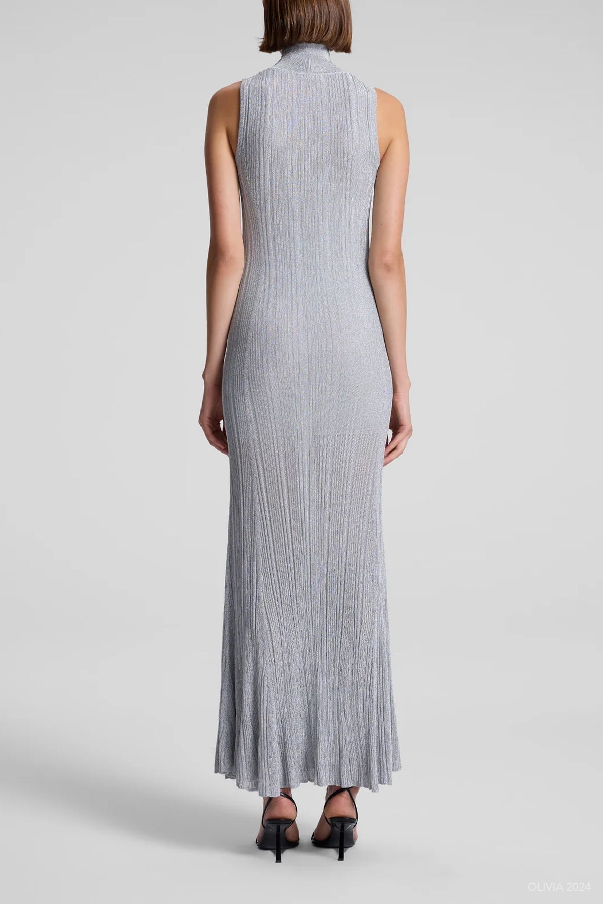 Arden Metallic Knit Maxi Dress in Mercury - shop - olivia.com