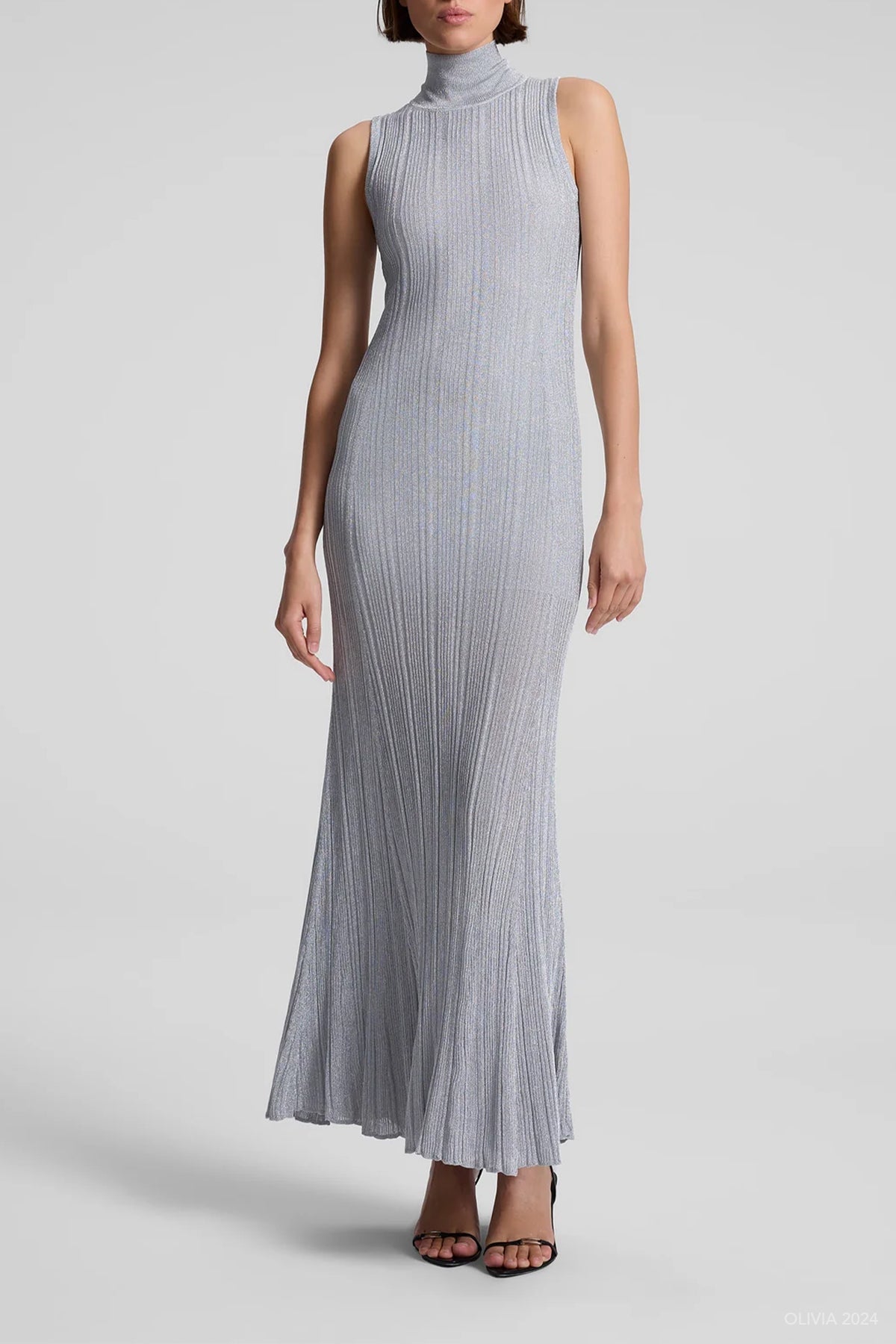 Arden Metallic Knit Maxi Dress in Mercury - shop - olivia.com