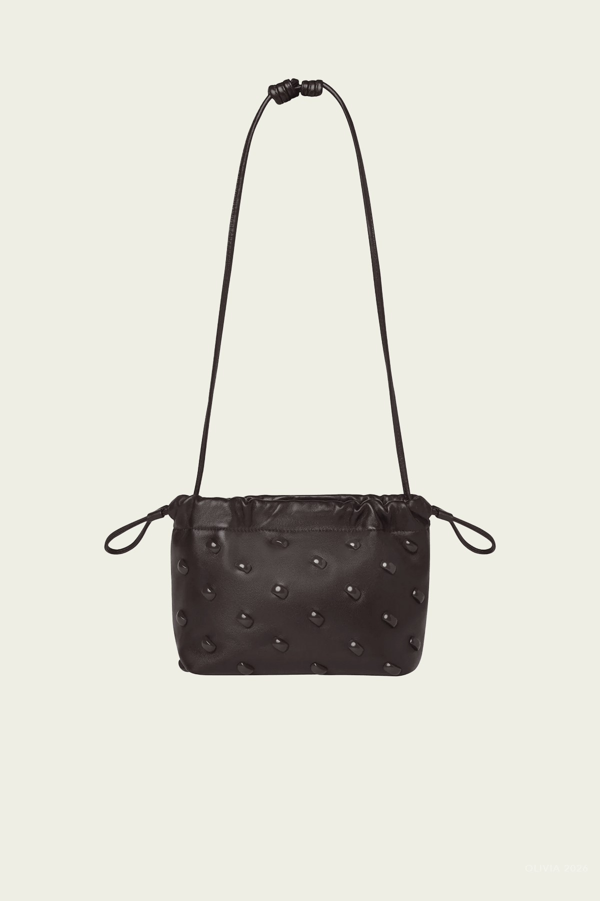 Arden Studded Leather Bag in Ganache - shop-olivia.com