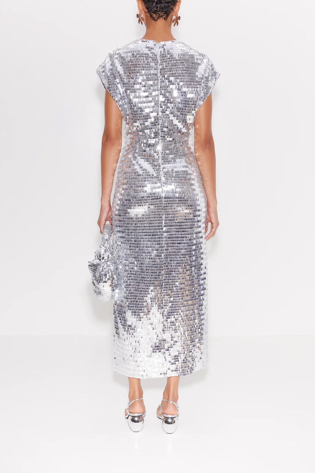 Argan Sequin Dress in Satellite Silver - shop - olivia.com