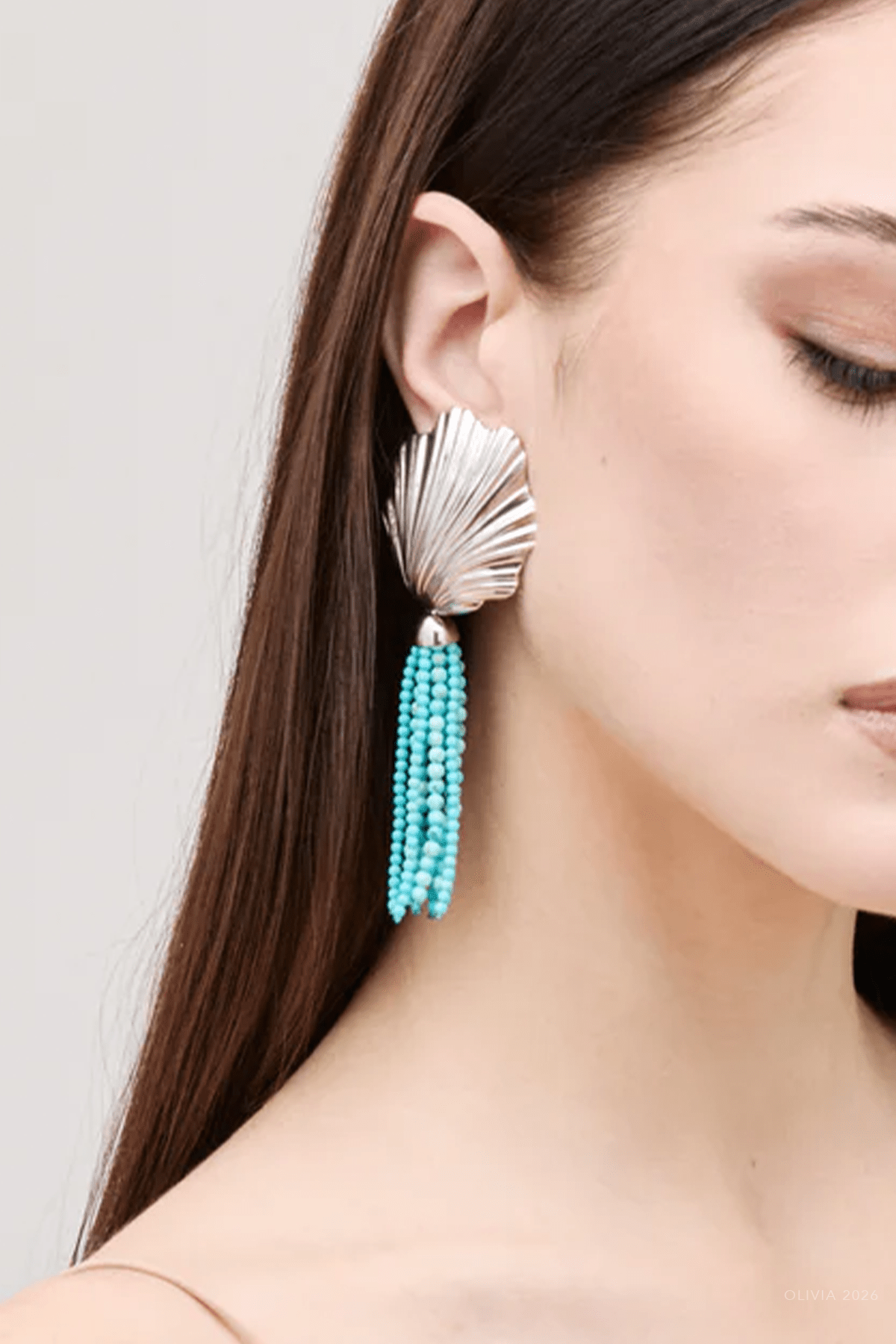 Aria Earrings in Silver Turquoise - shop-olivia.com