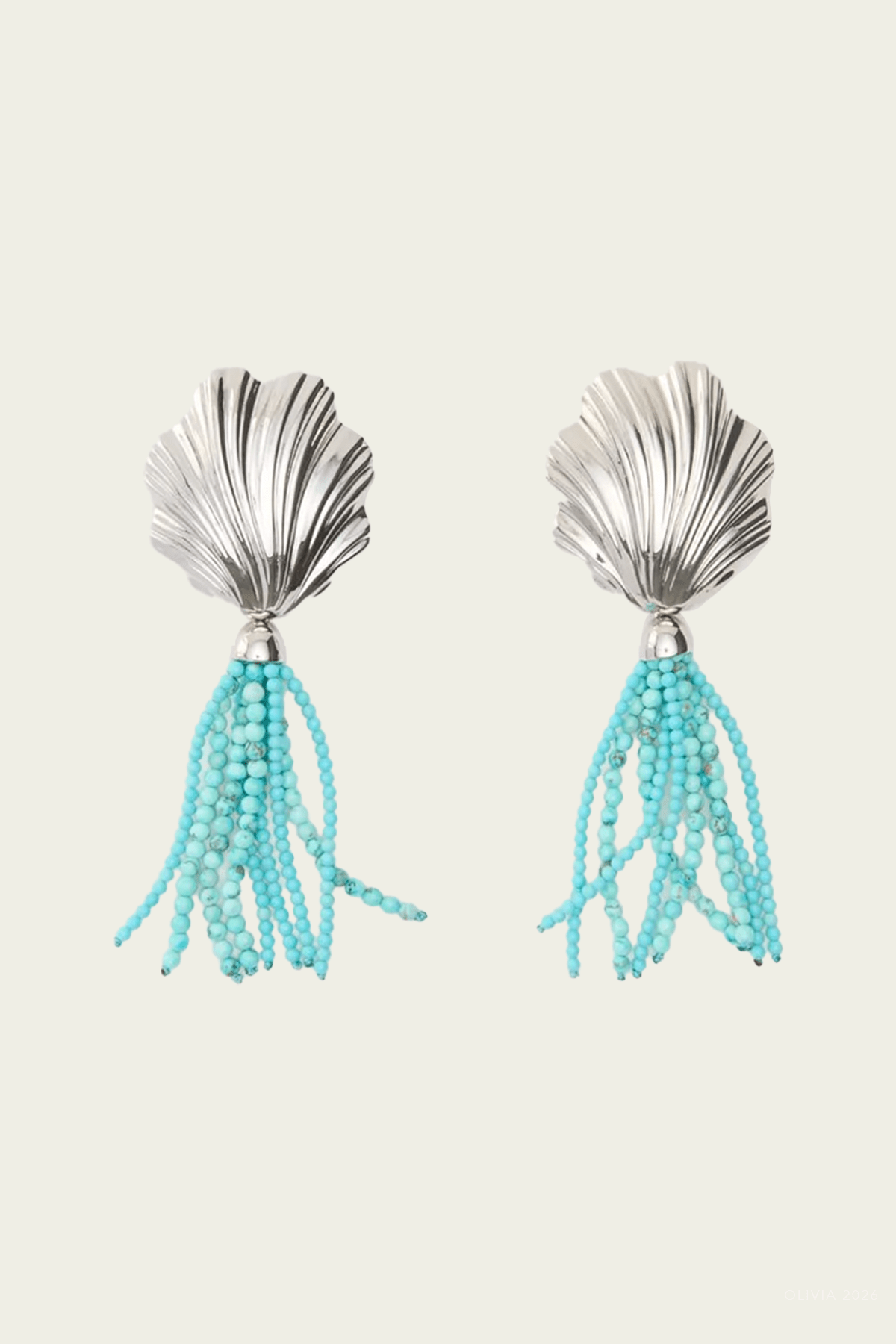 Aria Earrings in Silver Turquoise - shop-olivia.com