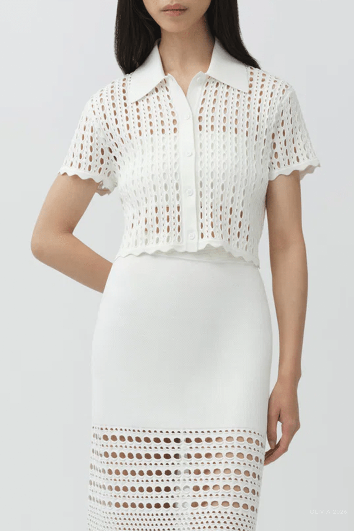 Arlan Open Stitch Camp Shirt in Ivory - shop - olivia.com
