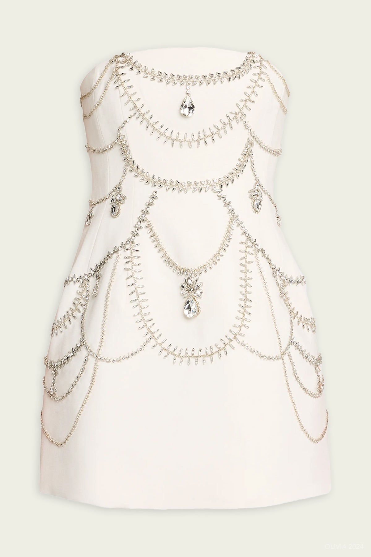 Arta Bustier Mini Dress in Ivory - shop - olivia.com