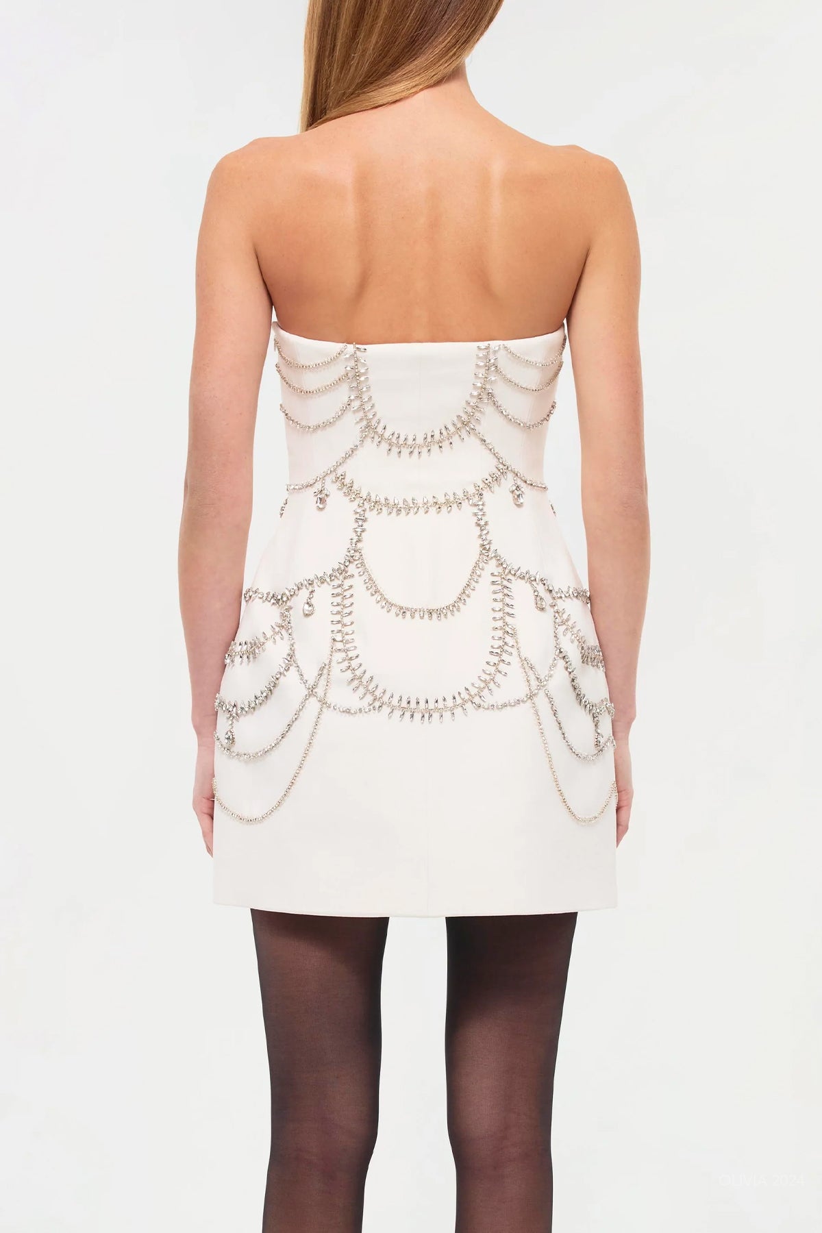 Arta Bustier Mini Dress in Ivory - shop - olivia.com