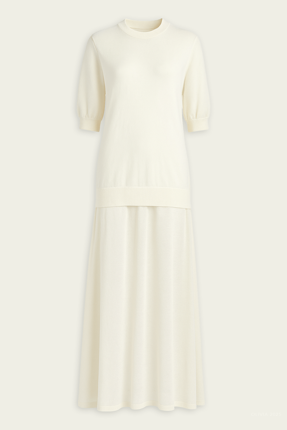 Arwen Knit Maxi Dress in Eggshell - shop - olivia.com