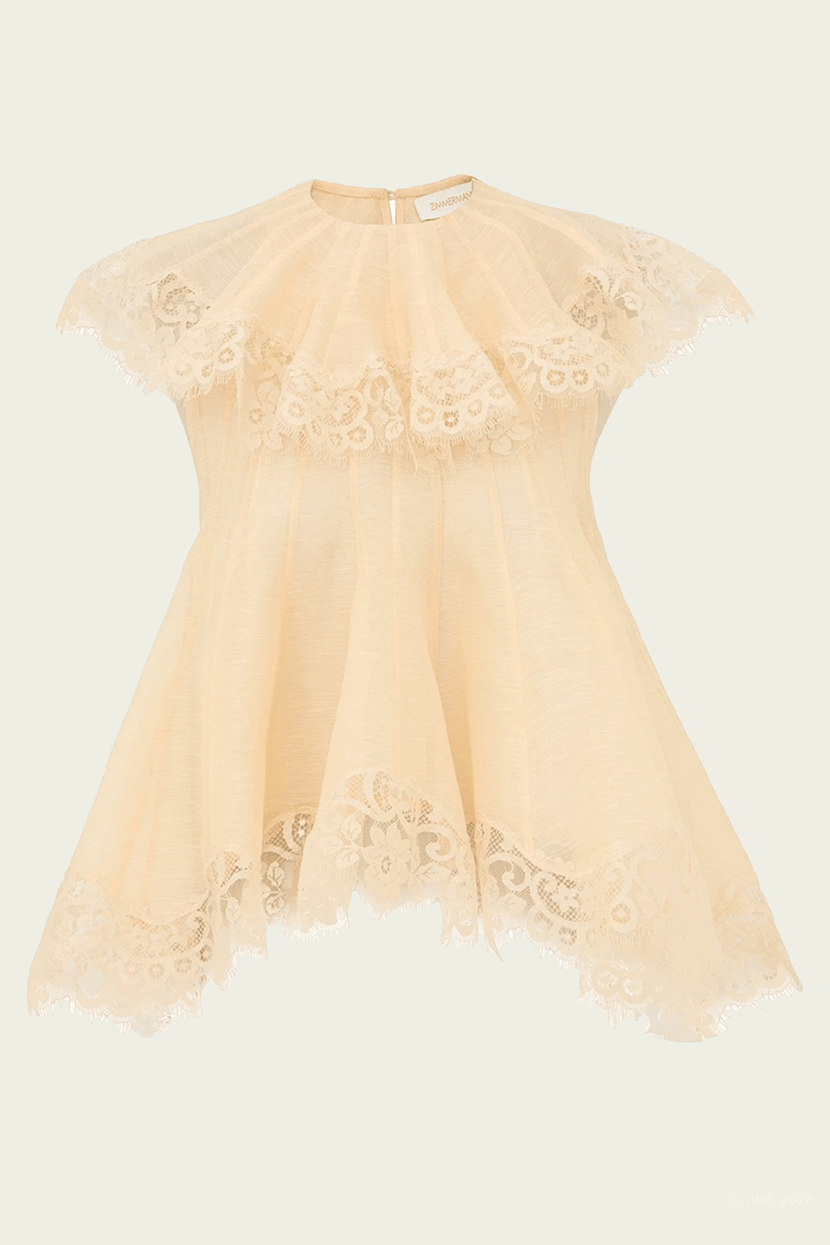 Ascent Flutter Top in Cream - shop-olivia.com