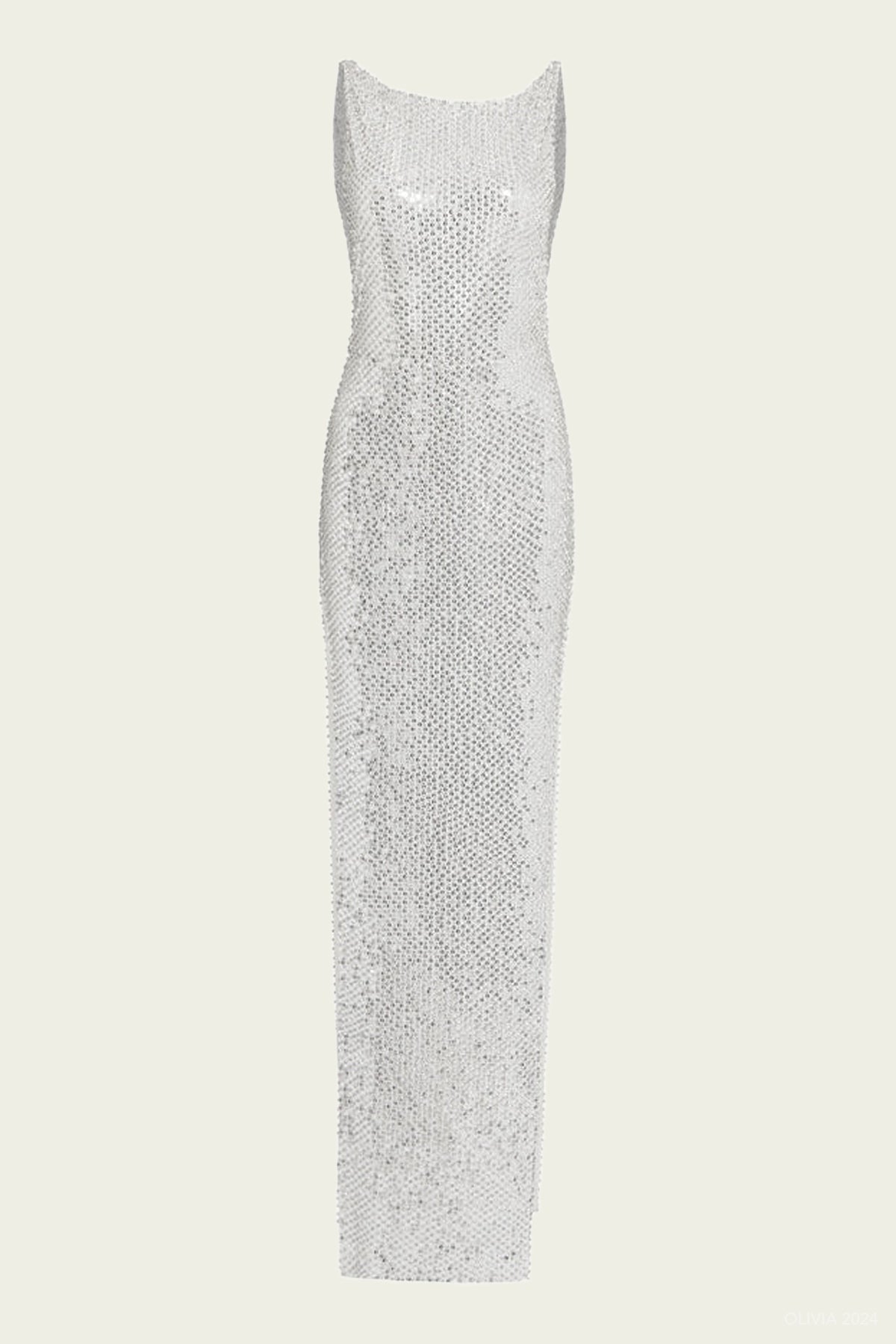 Asha Sequin Dress in White Silver - shop - olivia.com