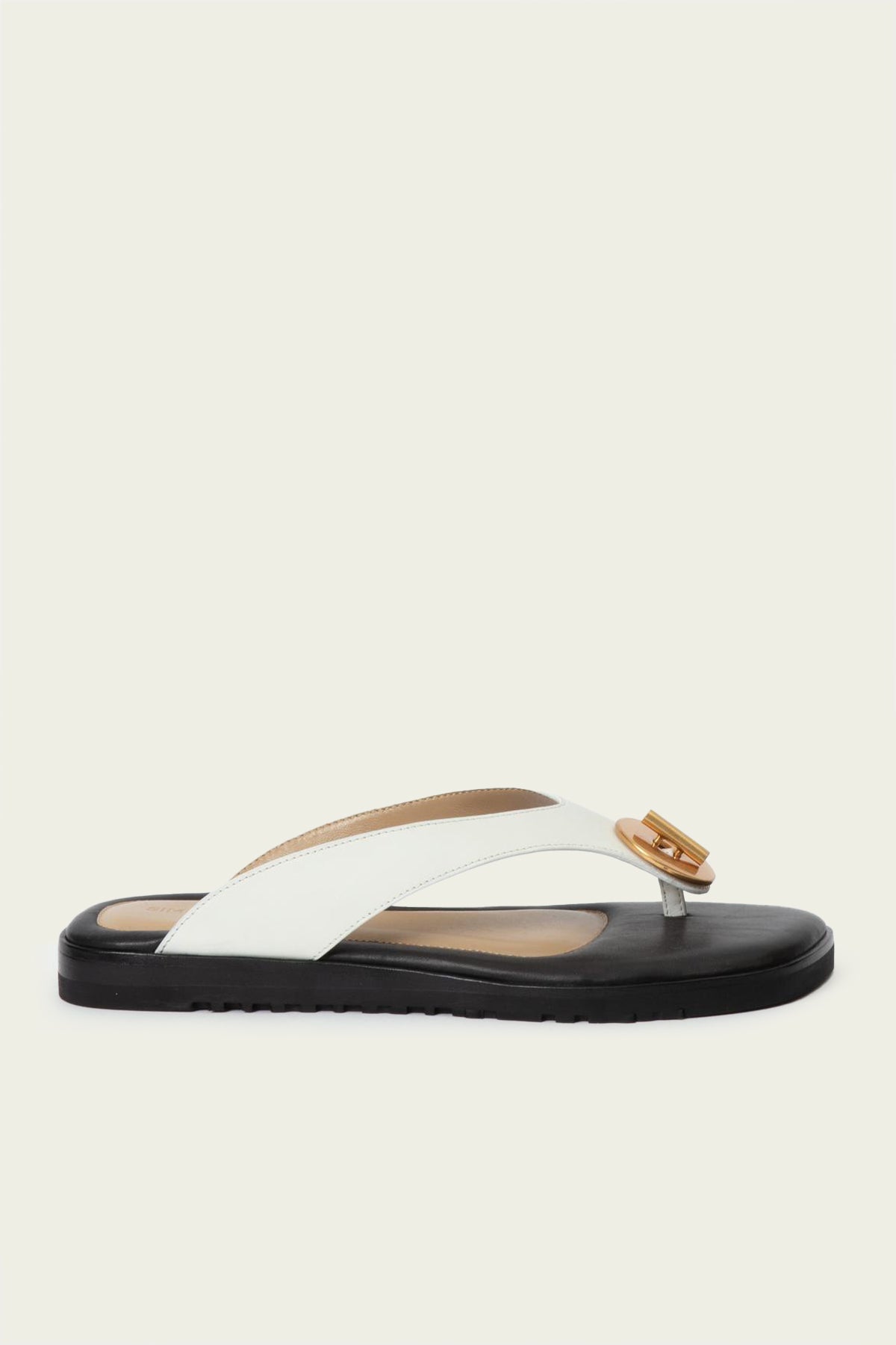 Asher Washer Leather Thong Sandal in White - shop-olivia.com