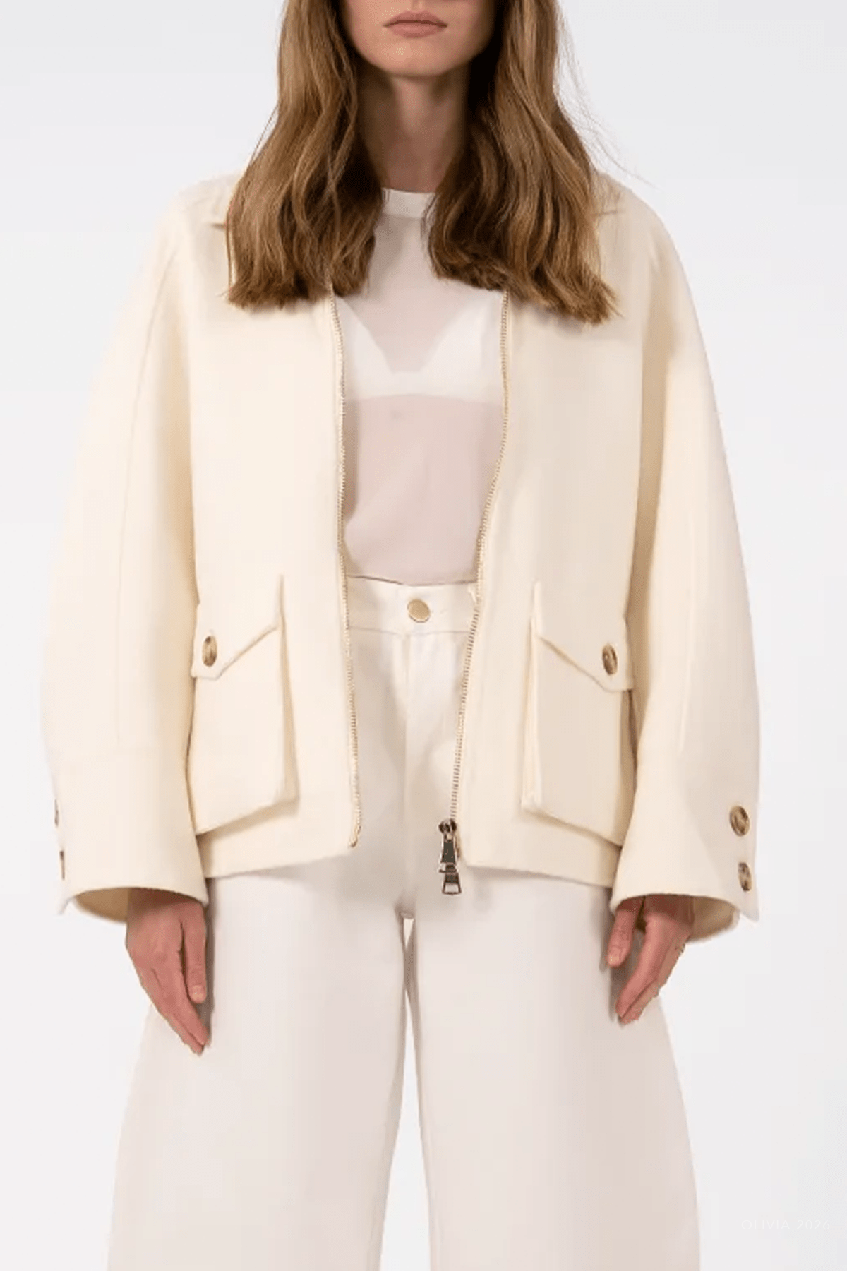 Aspen Fringe Wool Jacket in Ivory - shop-olivia.com