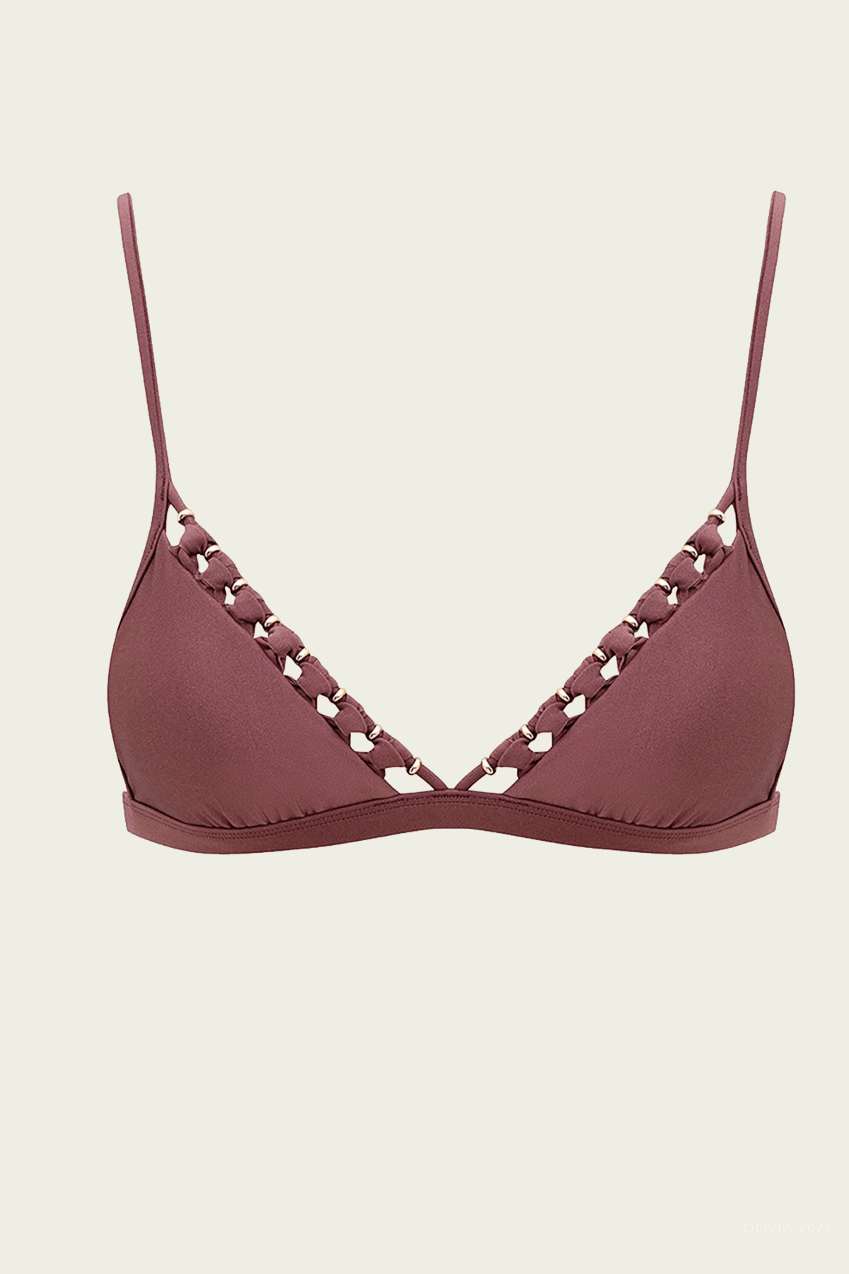 Aster Bead Detail Bikini Top in Vintage Mauve - shop - olivia.com