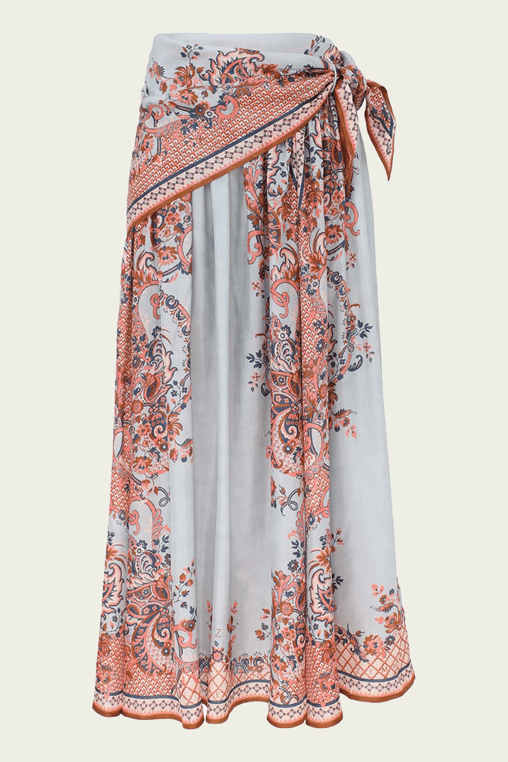 Aster Scarf Midi Skirt Paisley Floral