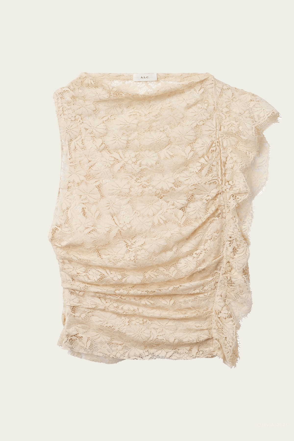 Astrid Lace Top in Crema Dolce - shop - olivia.com