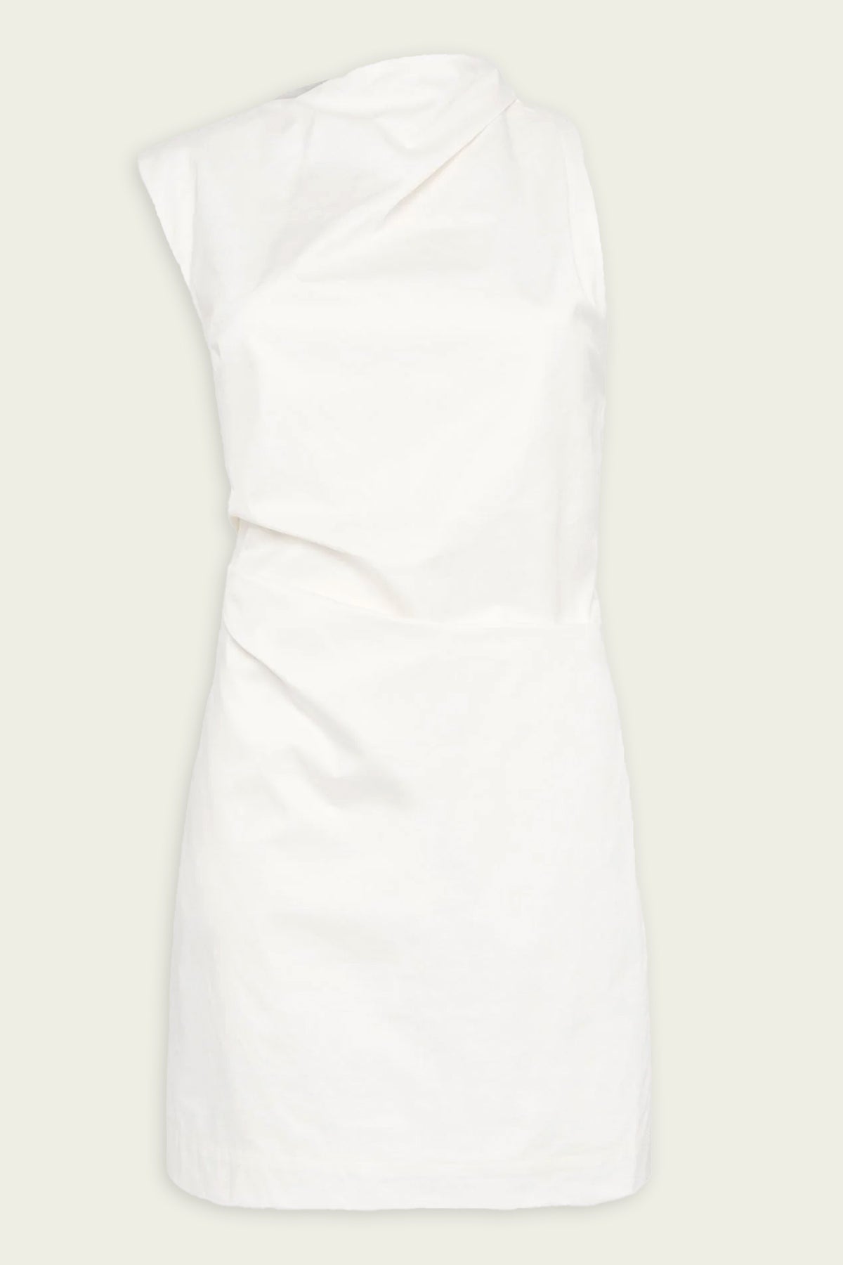 Asymmetric Tuck Mini Dress in White - shop - olivia.com