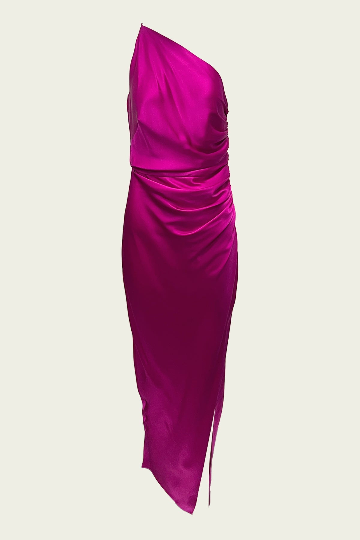 Asymmetrical Gathered Wrap Dress in Orchid - shop-olivia.com