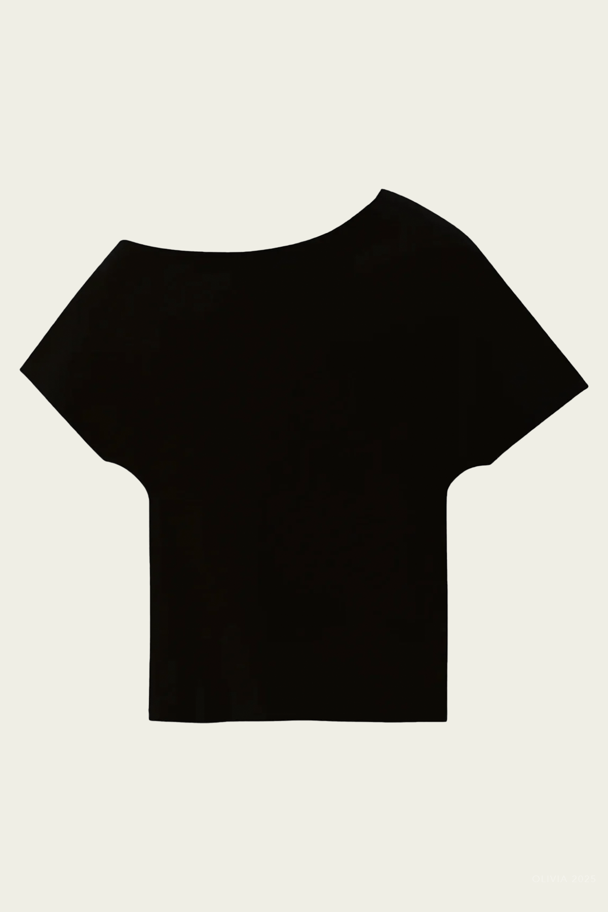 Asymmetrical Punto Milano Knitted Top in Black - shop - olivia.com