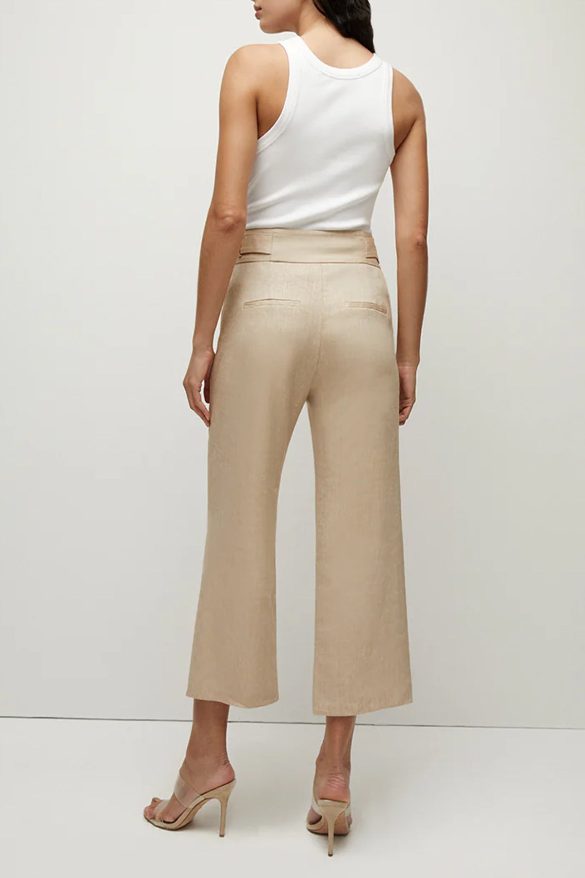 Aubrie Linen Pant in Khaki Melange - shop-olivia.com