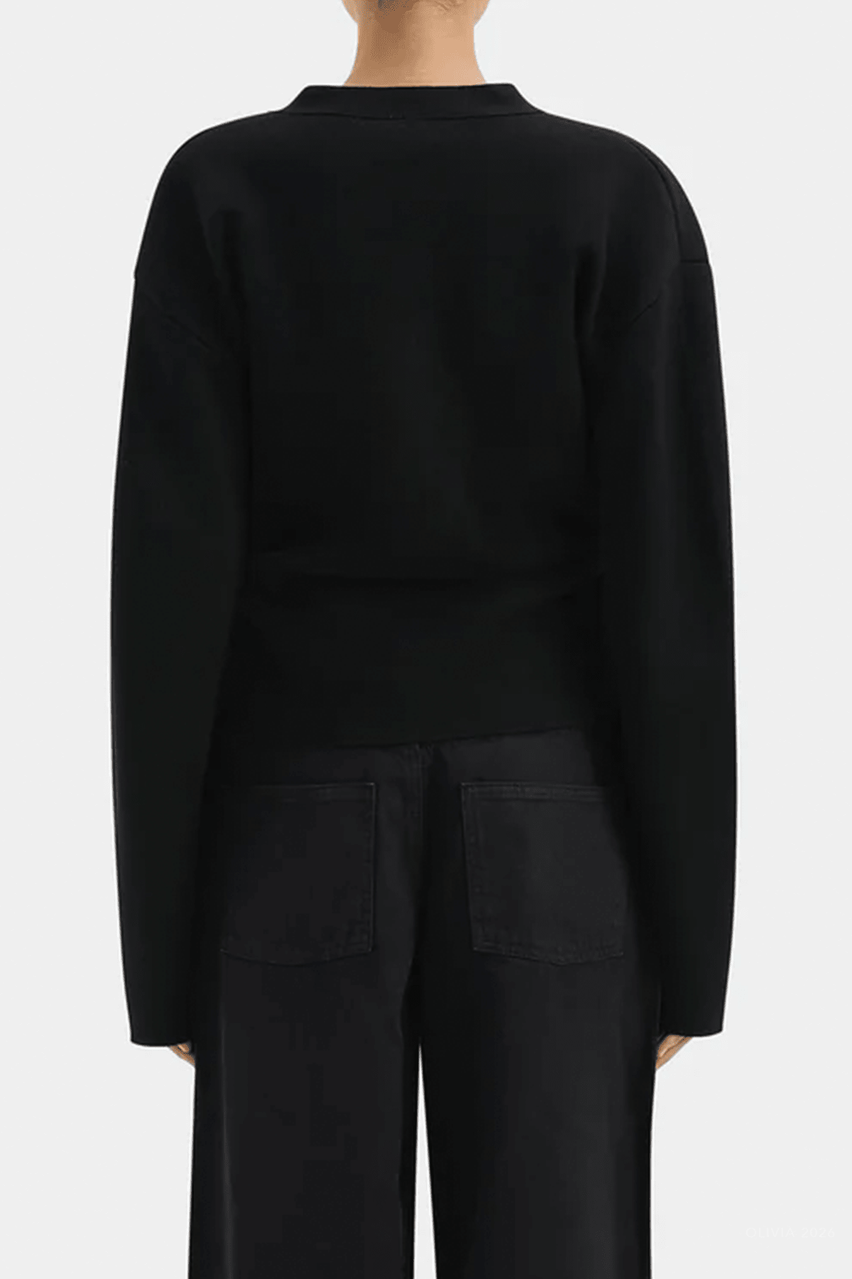 Ayana Gathered Cardigan in Black - shop-olivia.com