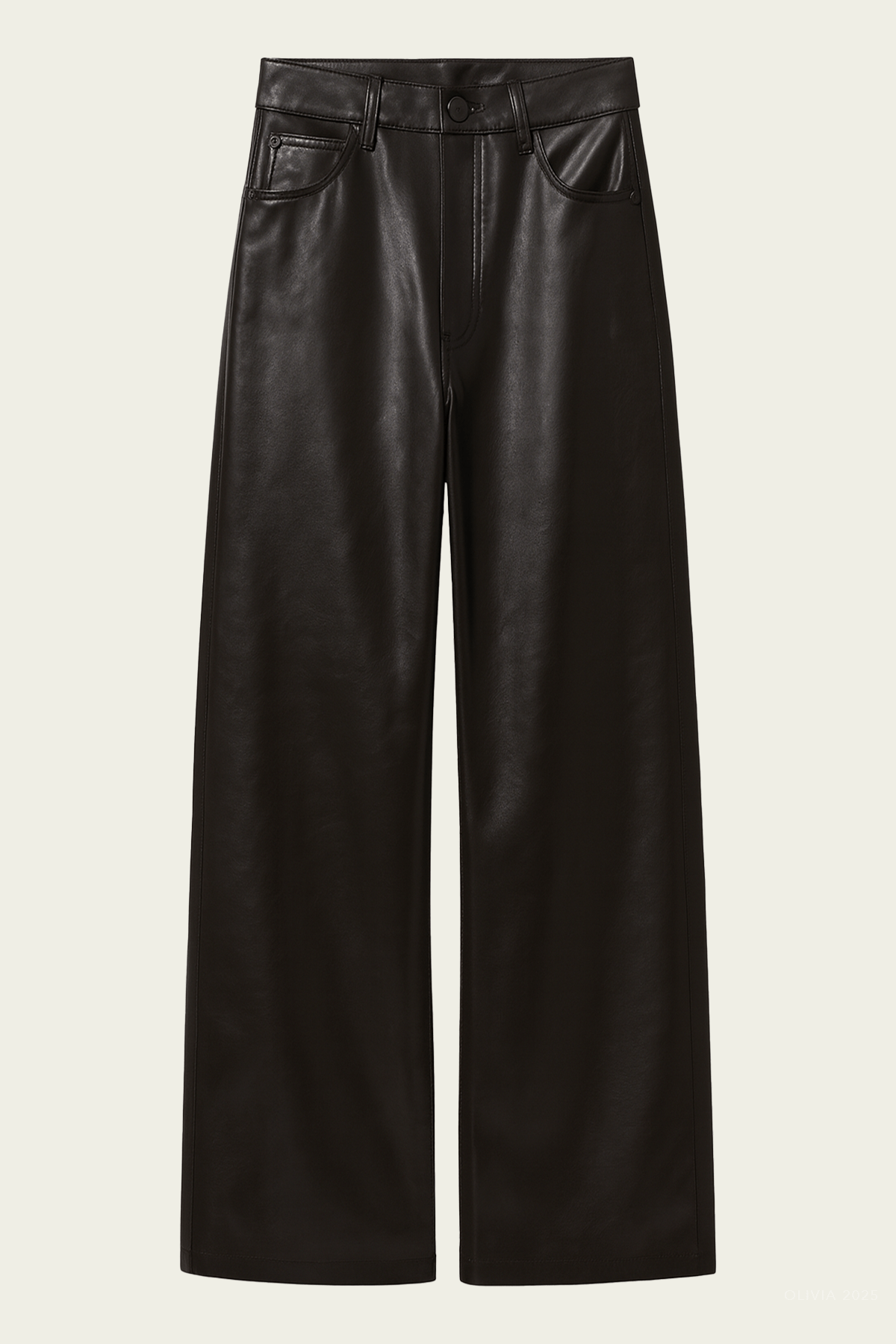 Ayla Baggy Recycled Leather Pants in Chocolate Dark Brown - shop - olivia.com