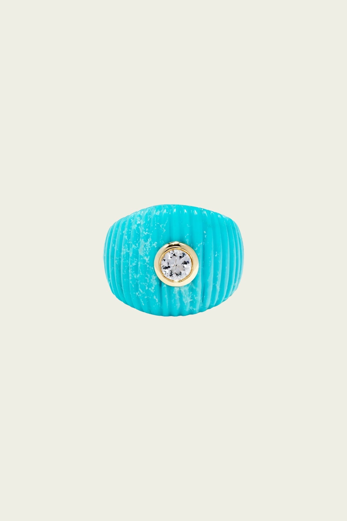 Bague Maxi Berlingot Ring in Turquoise & Yellow Gold - shop - olivia.com