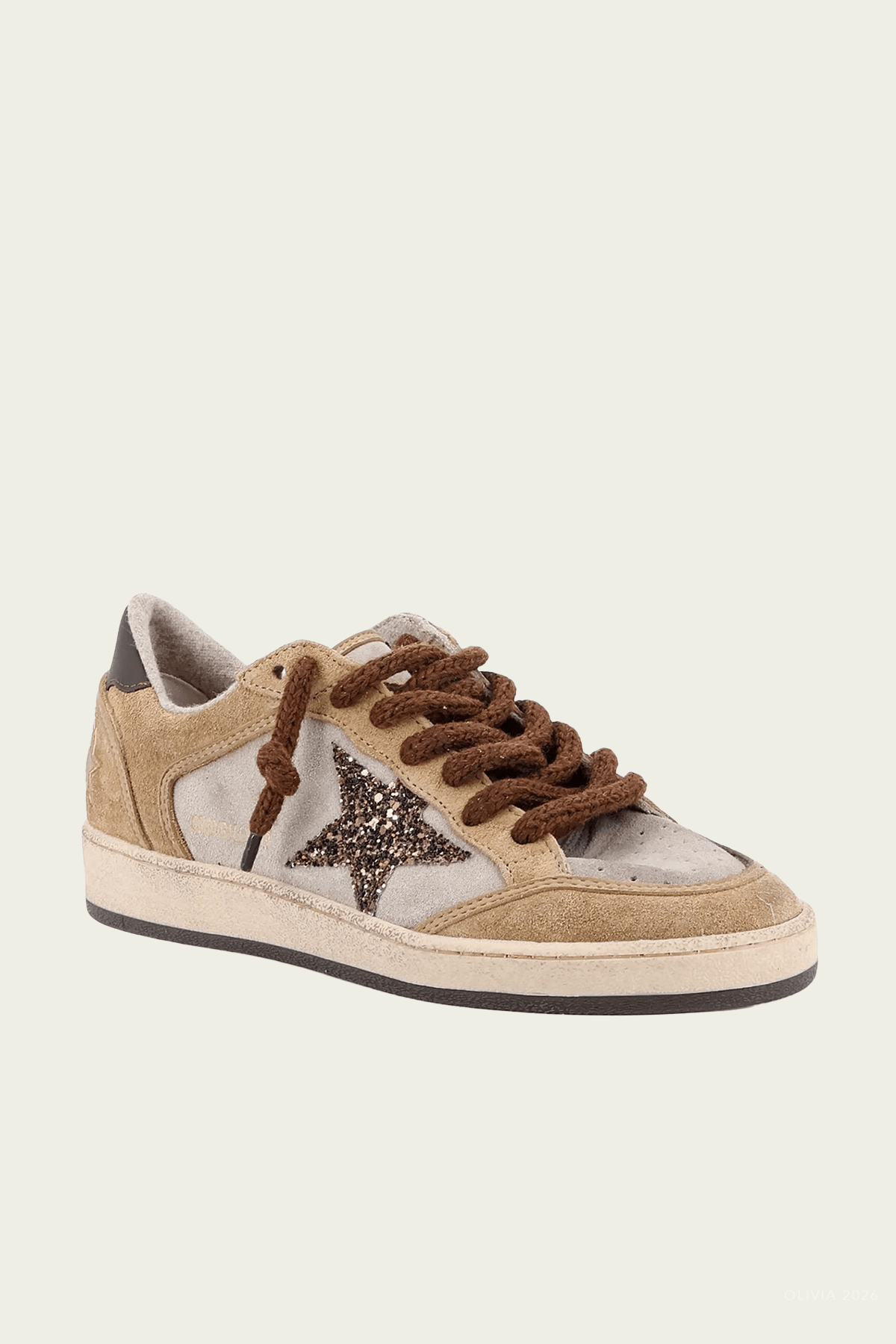 Ball - Star Brown Camel Suede Leather Sneaker - shop - olivia.com