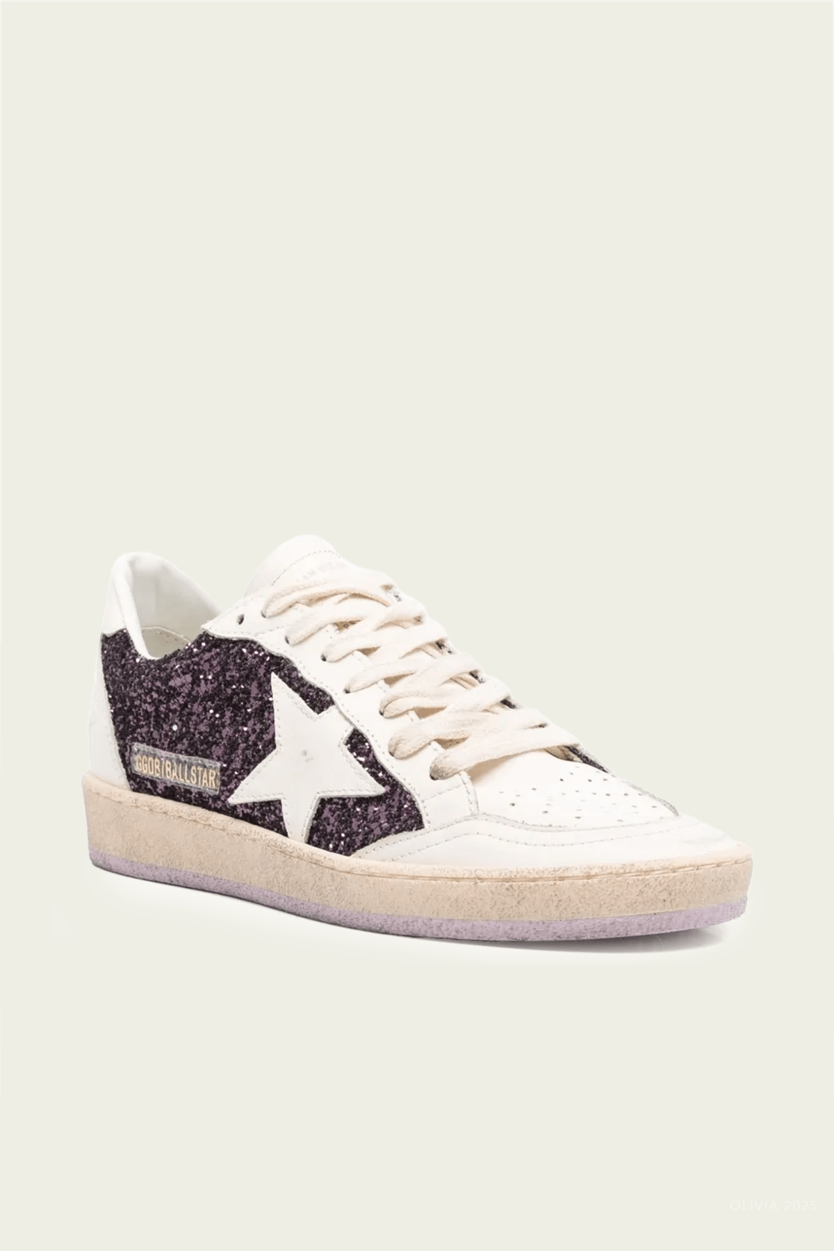 Ball - Star Purple Glitter Leather Sneaker - shop - olivia.com