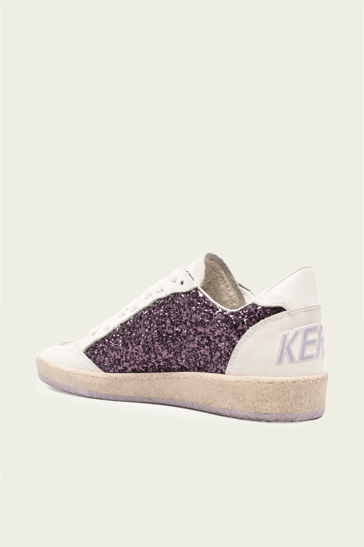 Ball - Star Purple Glitter Leather Sneaker - shop - olivia.com
