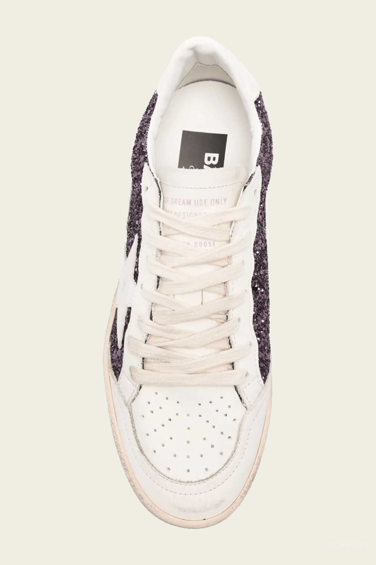 Ball - Star Purple Glitter Leather Sneaker - shop - olivia.com