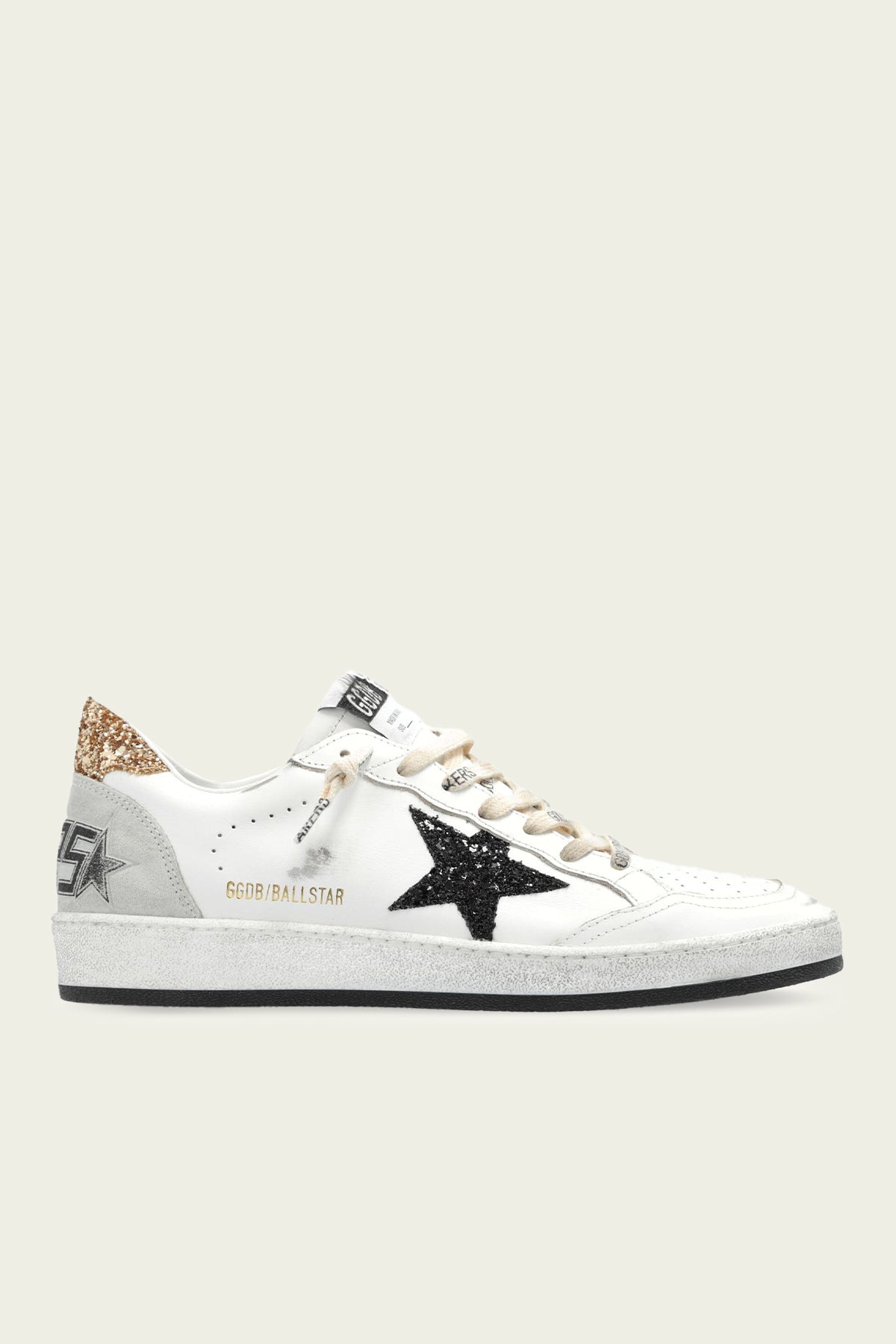 Ball - Star White Black Toe Glitter Leather Sneaker - shop - olivia.com