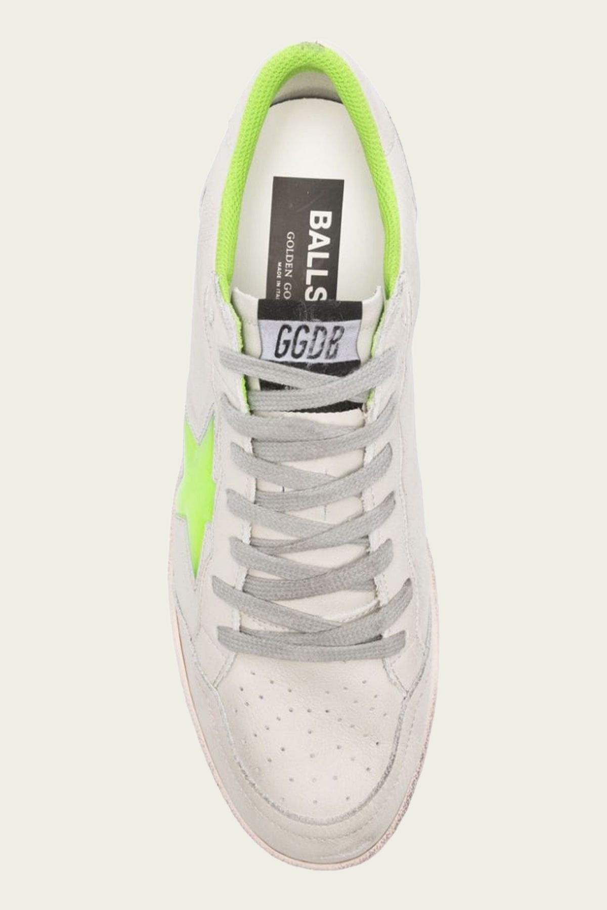 Ball - Star White Green Lime Leather Men Sneaker - shop - olivia.com