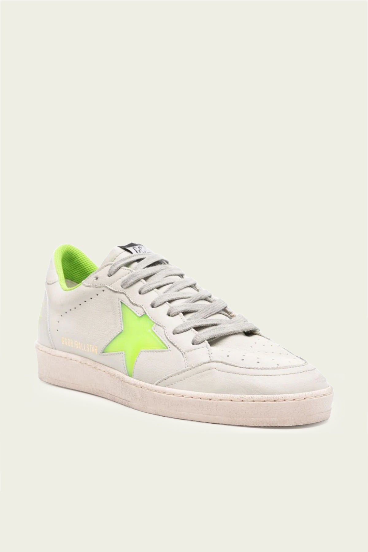 Ball - Star White Green Lime Leather Men Sneaker - shop - olivia.com