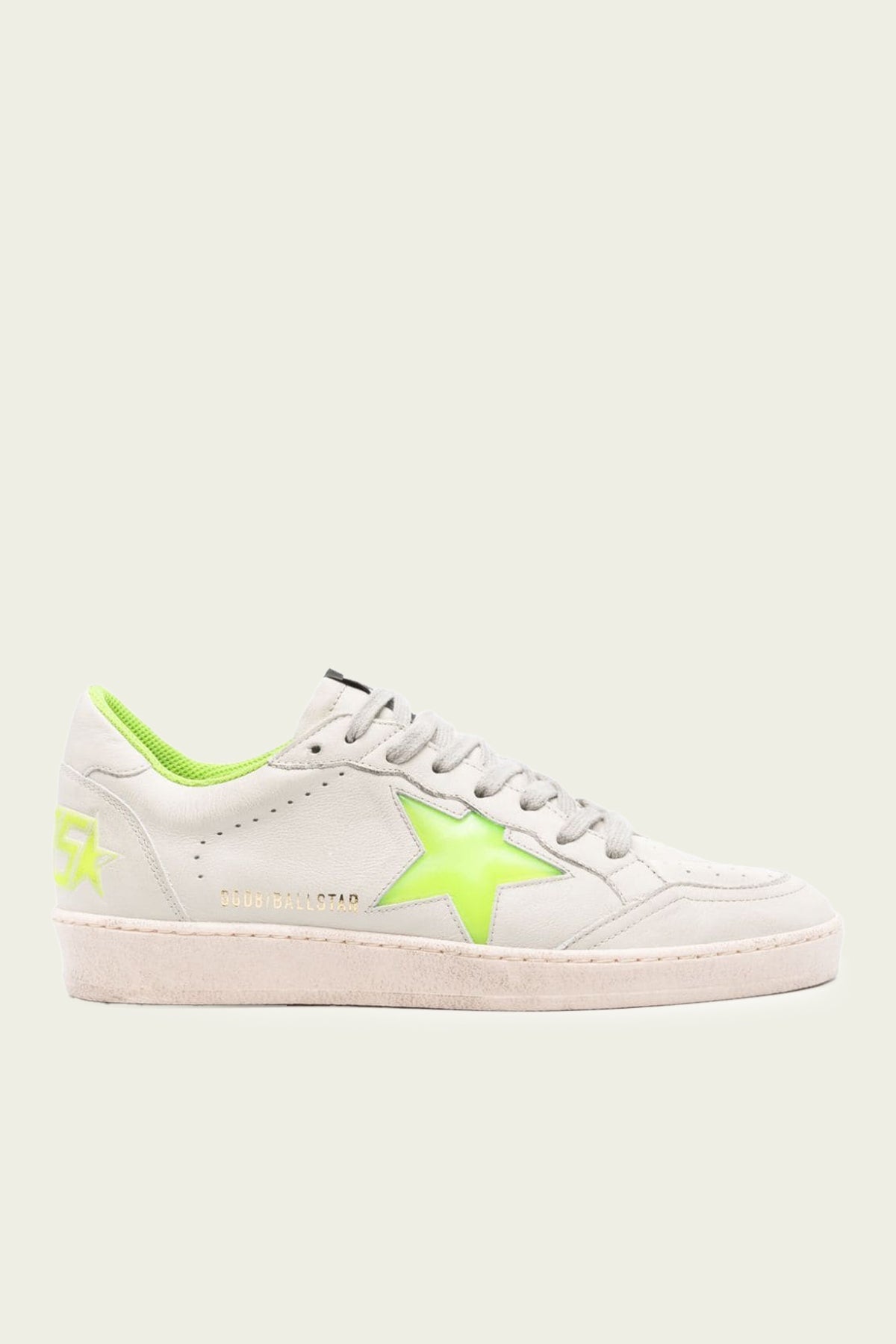 Ball - Star White Green Lime Leather Men Sneaker - shop - olivia.com