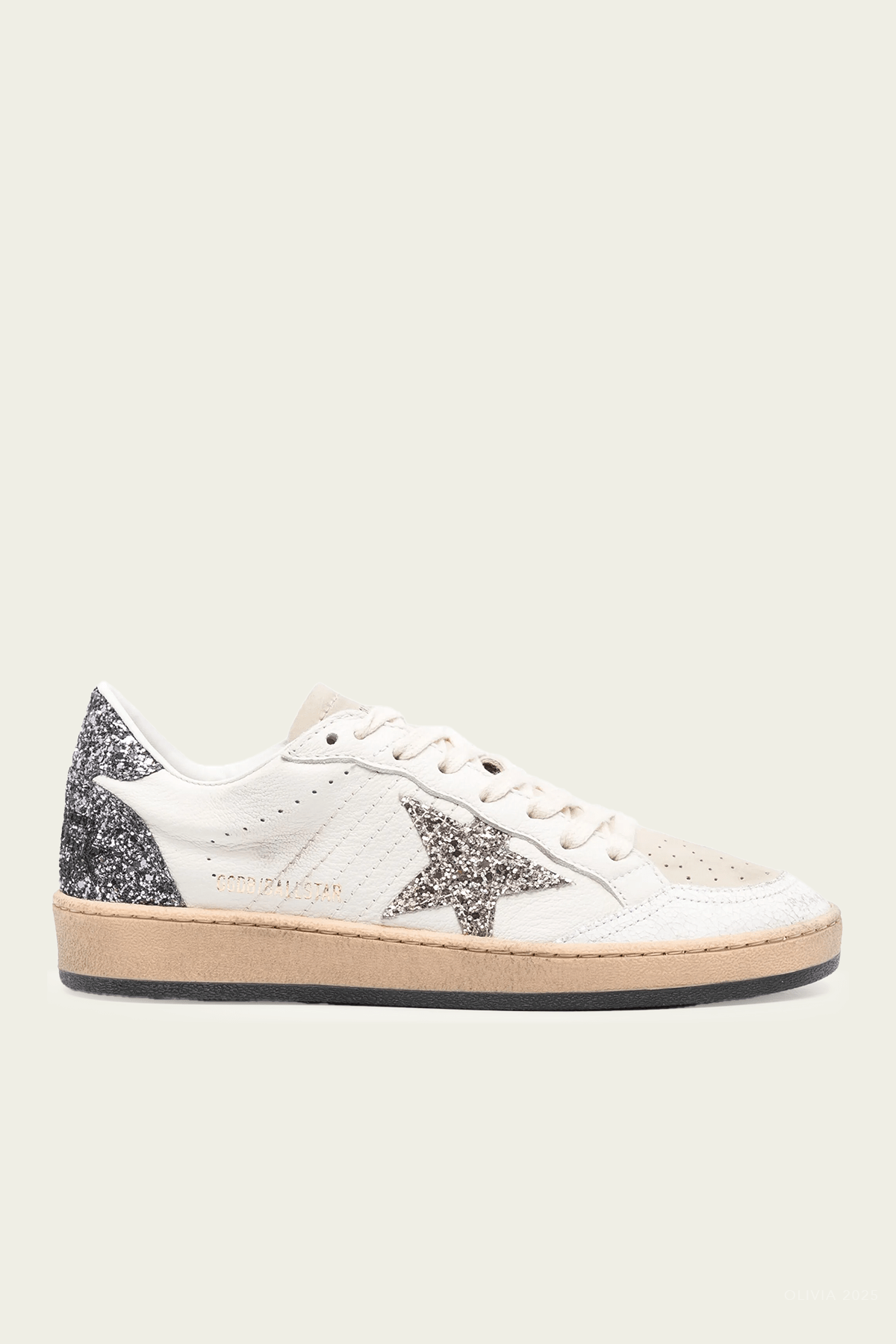 Ball - Star White Silver Glitter Leather Sneaker - shop - olivia.com