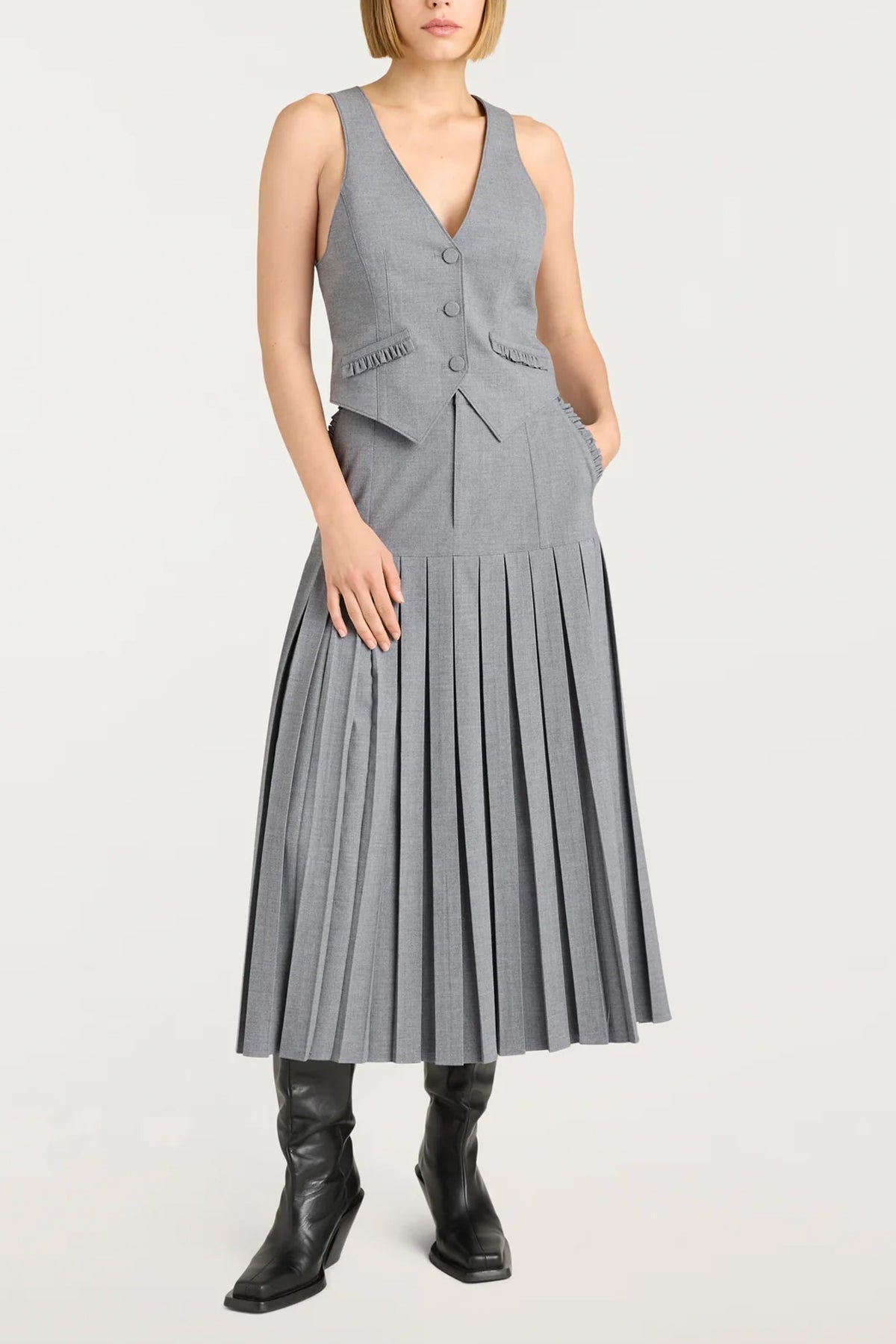 Bane Skirt in Steel Grey - shop - olivia.com