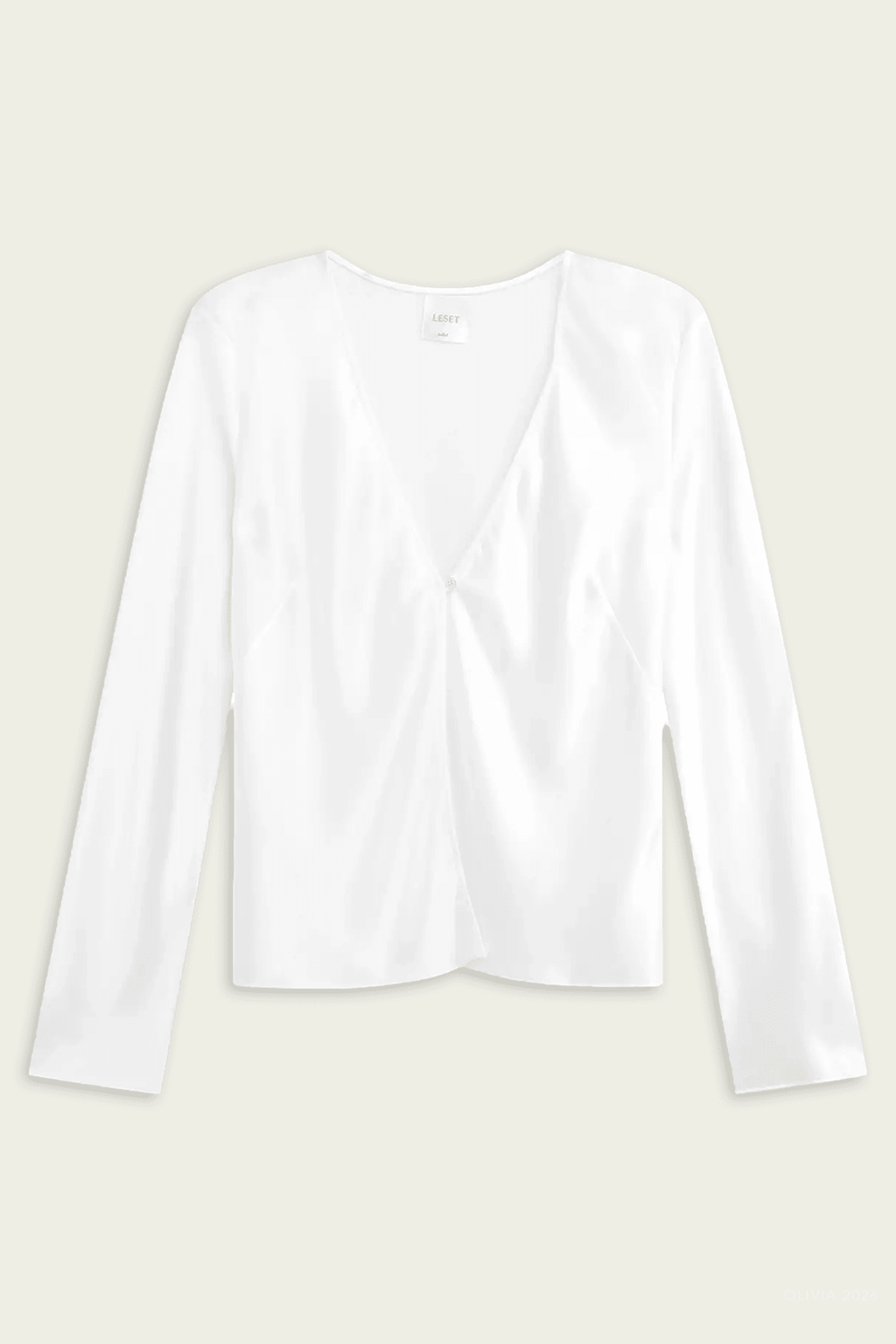 Barb Button Long Sleeve Top Optic