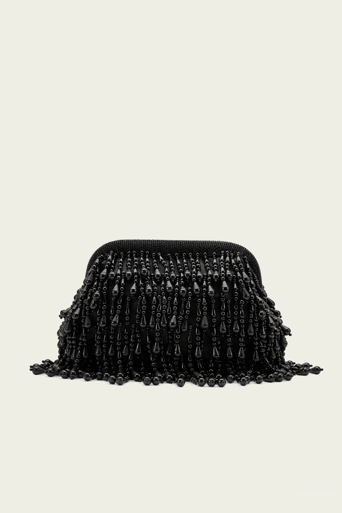 Beaded Drop Clutch in Black - shop-olivia.com