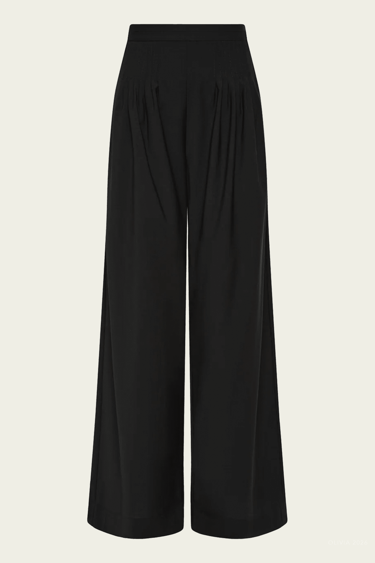 Beatrice Pintuck Pant in Black - shop - olivia.com