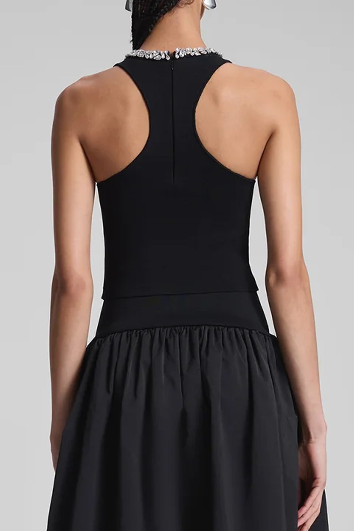 Bella Embellished Compact Knit Top in Black - shop - olivia.com